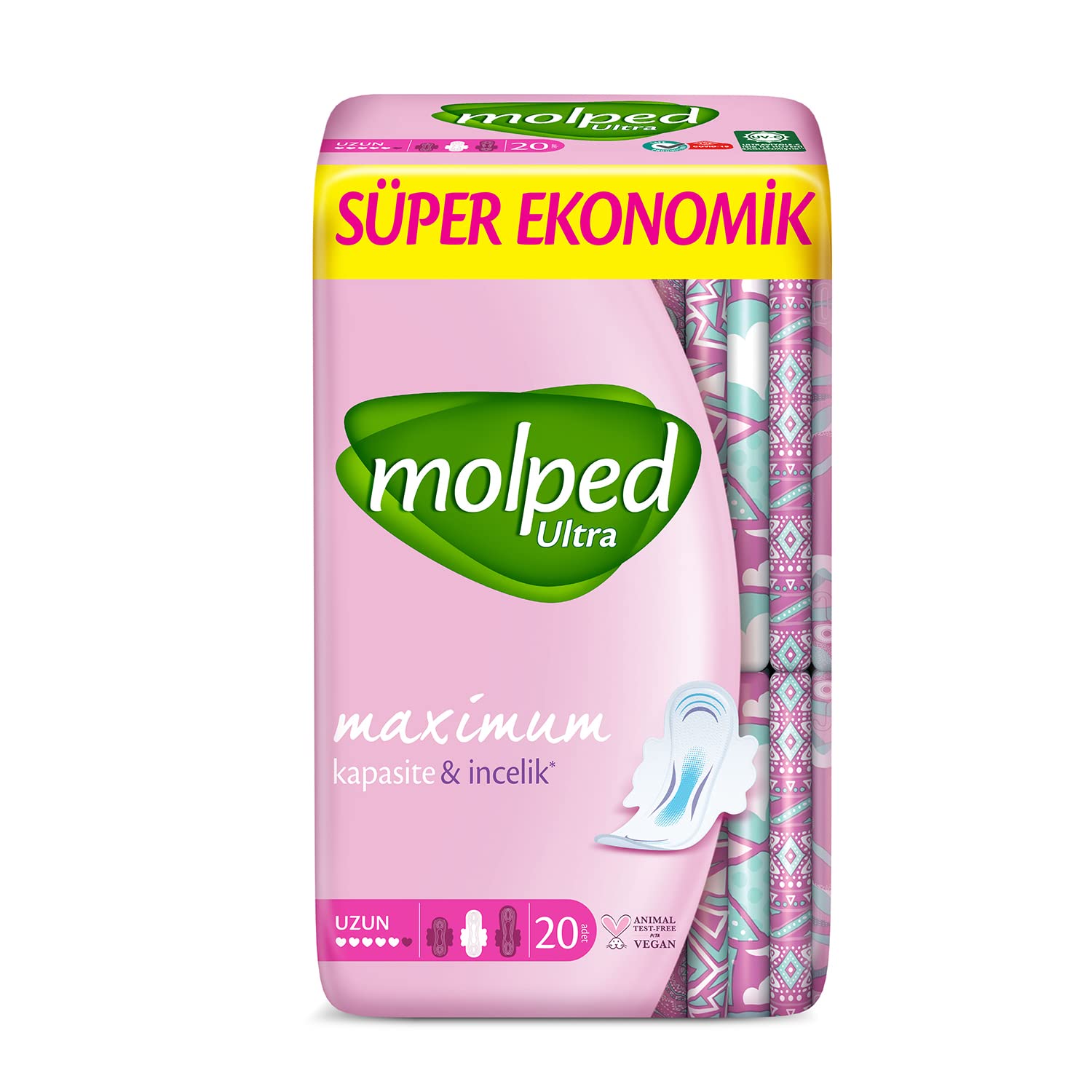 Molped Ultra Hijyenik Ped Anatomik Uzun Süper Ekonomik 20 Adet