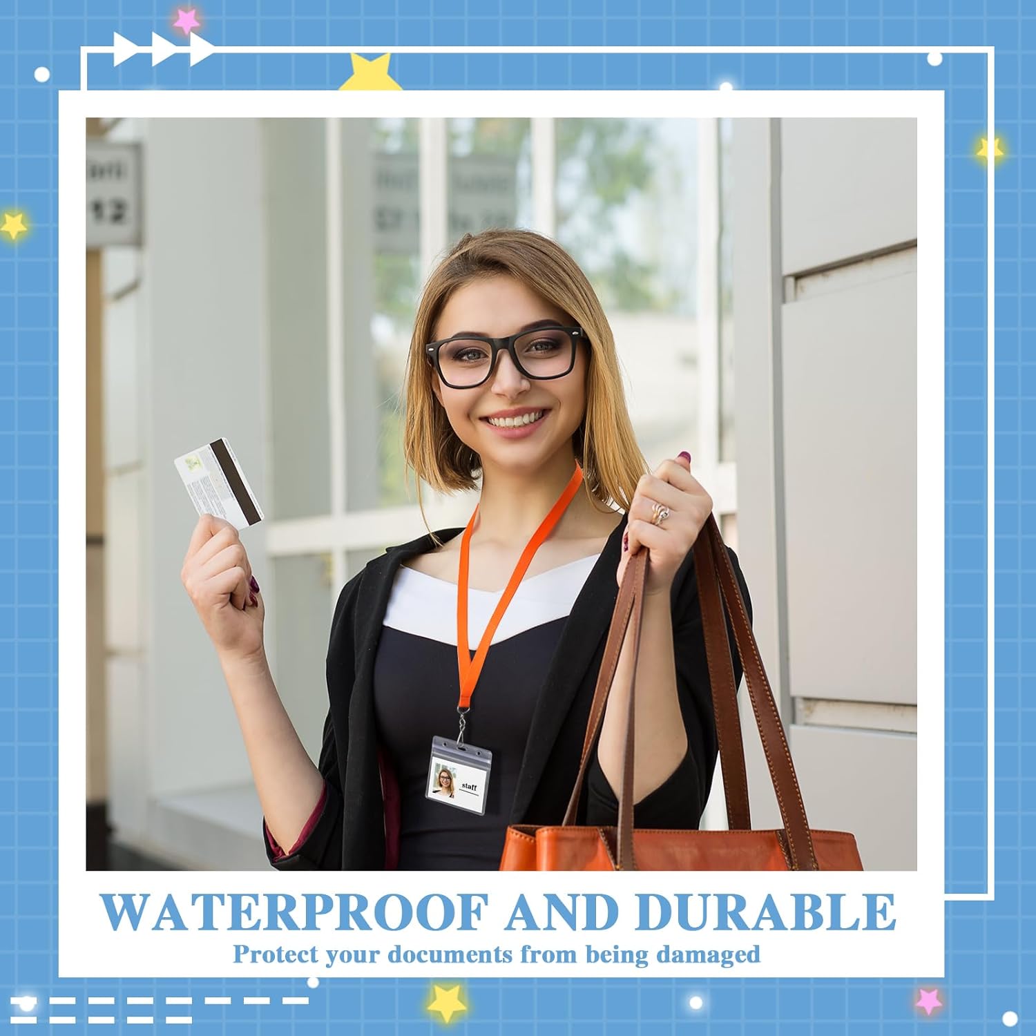 Qilery 500 Pcs Horizontal Badge Holder Clear Name Badge Holders Sealable Horizontal ID Badge Holder Plastic ID Card Holder Clear Badge Protector for Adult Credit Card Name Tag Work - Image 6