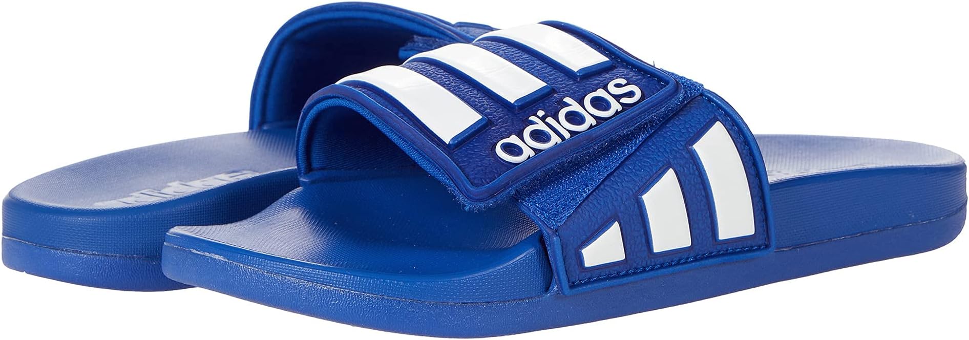 adilette white blue