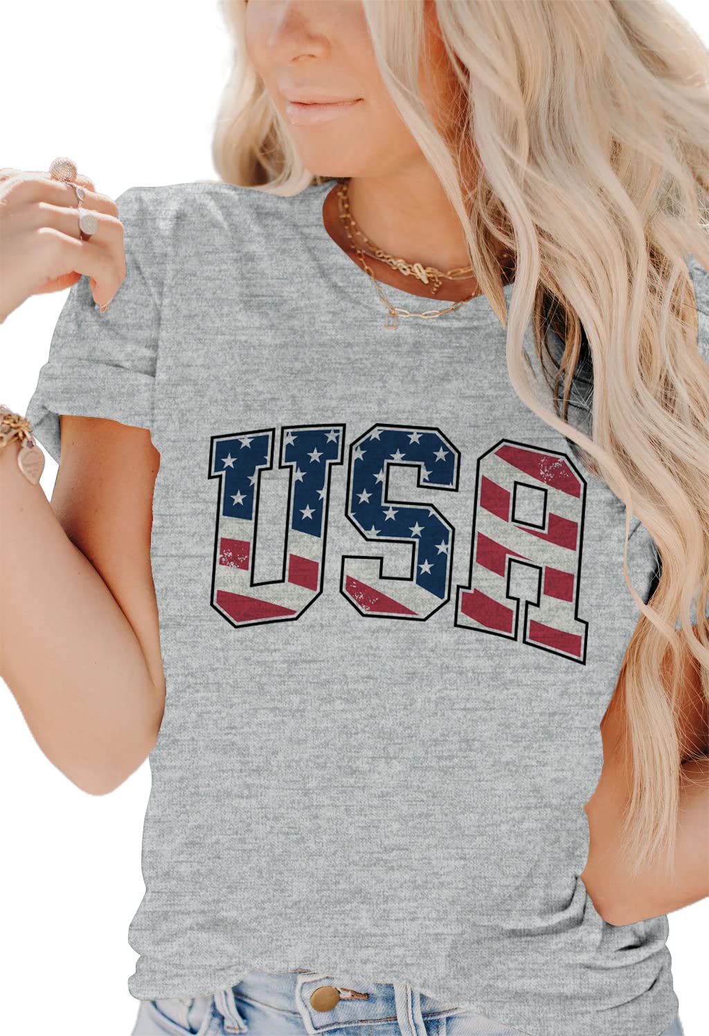 INFITTY Womens Funny Letters Print T Shirts Short Sleeve Shirts Cute Sunshine Graphic Tees Summer Casual Loose Tops