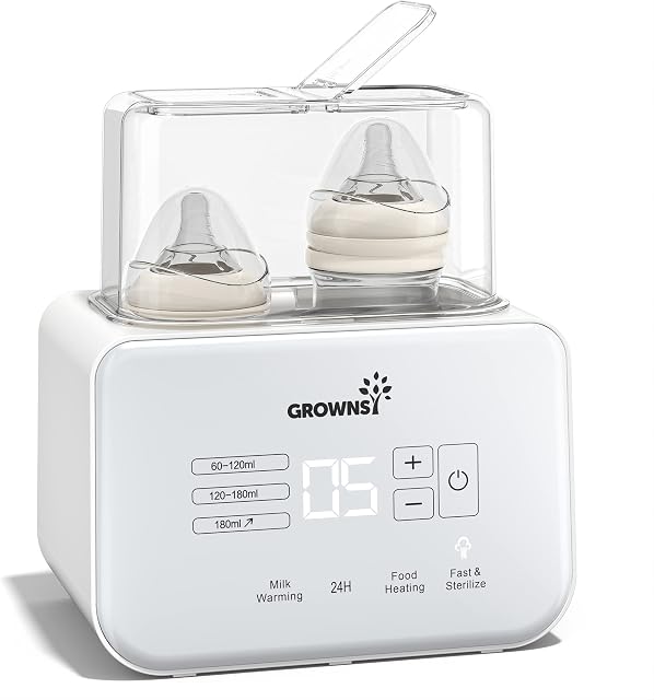 Baby Bottle Warmer, Bottle Sterilizer 6-in-1Fast Baby Food Heater&Defrost BPA-Free Warmer with LCD Display Accurate Temperature Control for Breastmilk