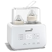 Vista 10 de Grownsy - Calentador de biberones rápido 10 en 1, control preciso de temperatura, con pantalla LCD, temporizador, descongelación, esterilización