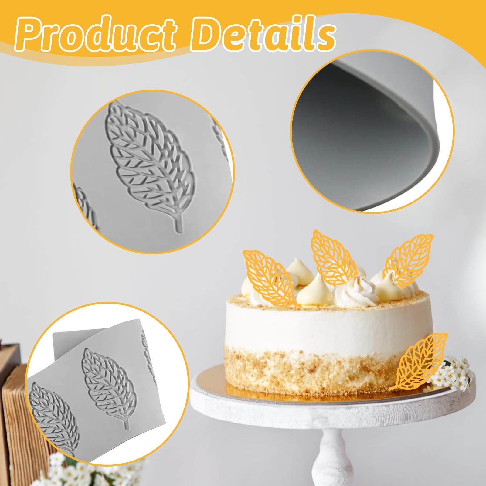 5 Stampo Per Torta In Pizzo In Silicone | Tappetino Per Decorazione Con 2 Raschietti | Stampi Per Fondente, Cioccolato E Biscotti | Fino A 230°C