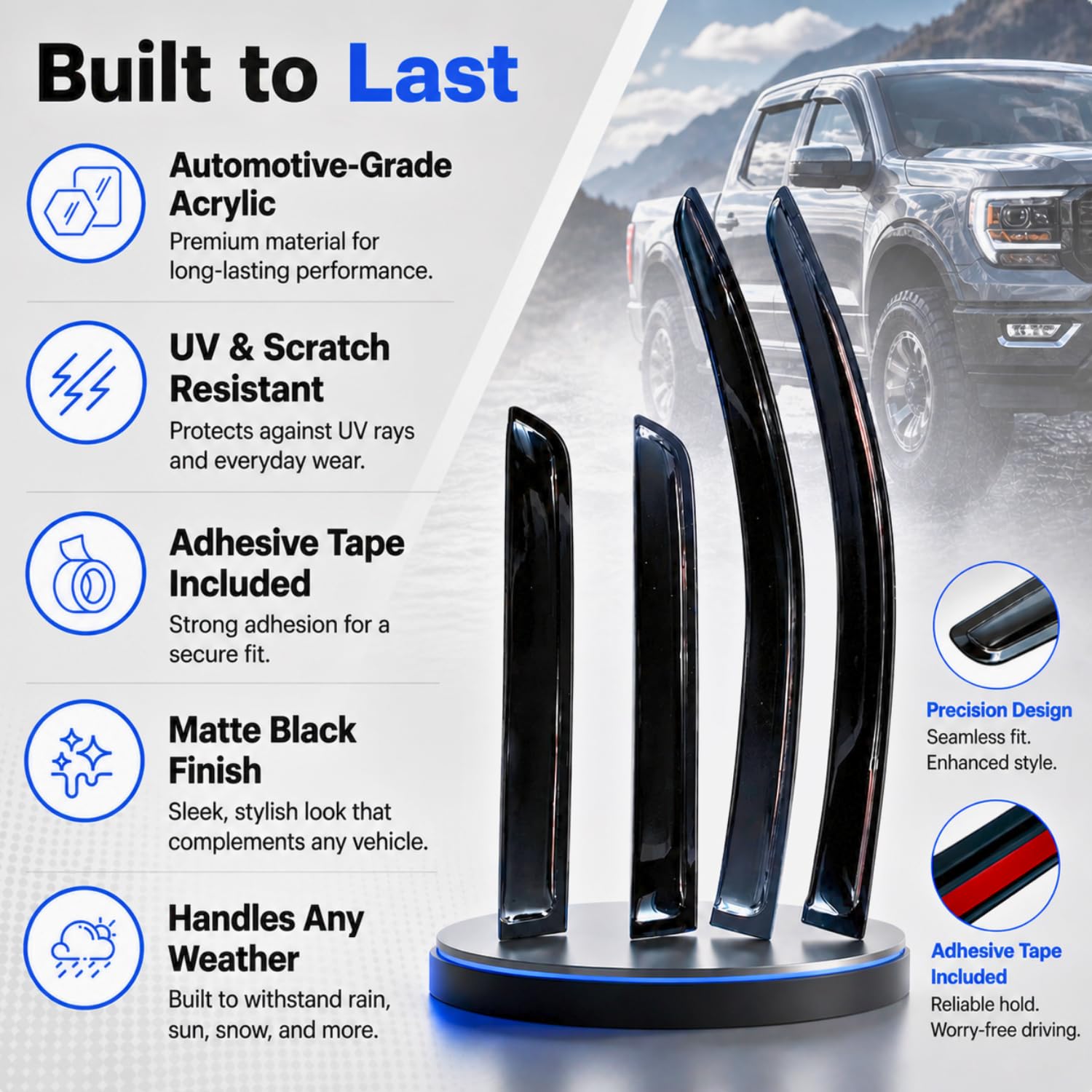 IG - Visiera per finestrino per Kia Rio 2018-2023 Hatchback, parapioggia con nastro adesivo extra resistente per la ventilazione laterale del sole, deflettore per finestra stile Mugen, 2018 2019 2020