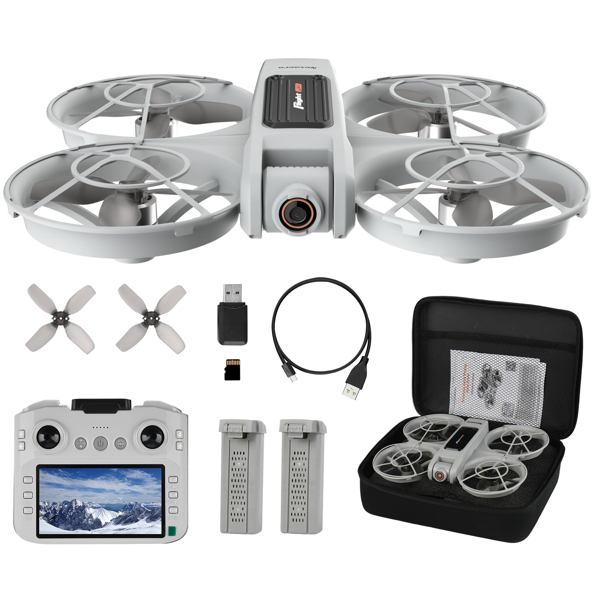 Drones for Adults with Camera 2K, Upgraded 4.5inch LCD RC Screen Remote Control, Brushless Motor Smart FPV Quadcopter for Kids Beginners, Auto Hovering, 3D Flips, Headless Mode, Follow Me, 2 Batteries, 30 Mins Flight Time, Great Gift Toy for Boys and Girls