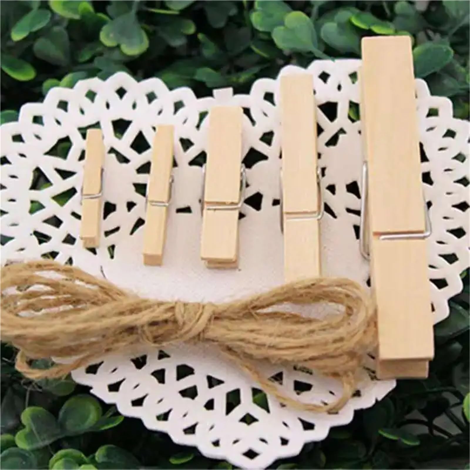 Mollette in legno, 200-500 pezzi, 25/35/45/72 mm, mini clip in legno per lavori artigianali, mollette per foto, carta, cartoline (25 mm, 500 pezzi)
