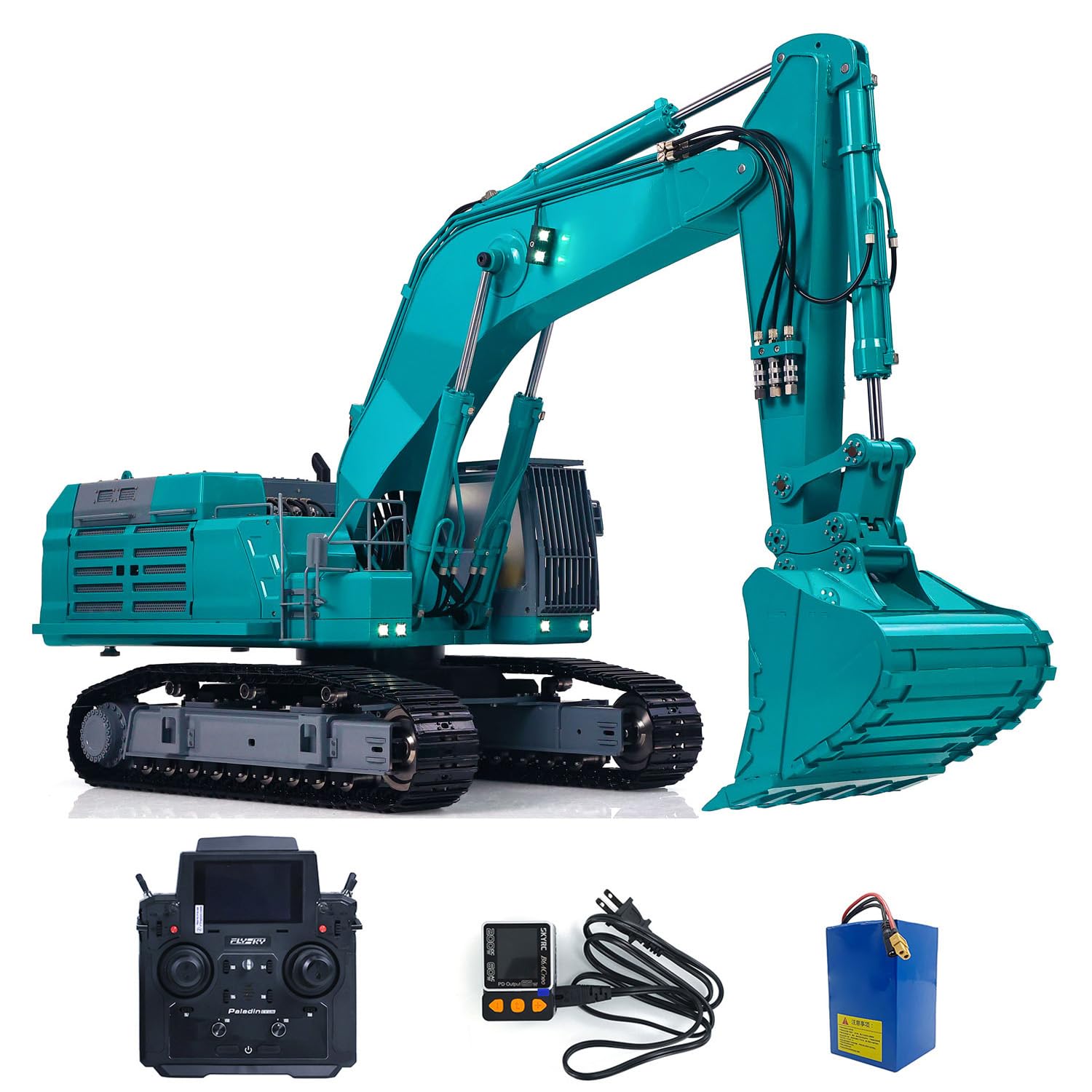 1/12 6-Way Valves Remote Control Hydraulic Excavator 395F Metal RC Digger Dual Pump Brushless Motor Paladin PL18EV LITE Radio Hobby Grade Model for Adult Hobby