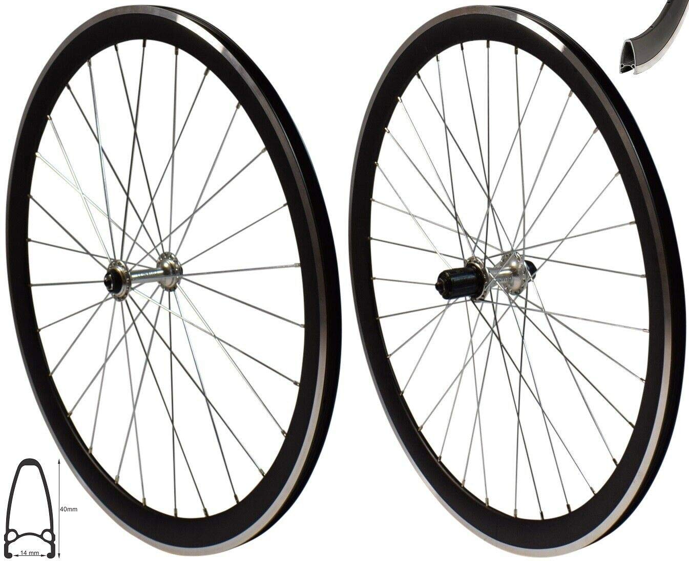 Redondo 28 Zoll Laufrad Set Rennrad V-Profil Felge 8-11-fach Schwarz Silber