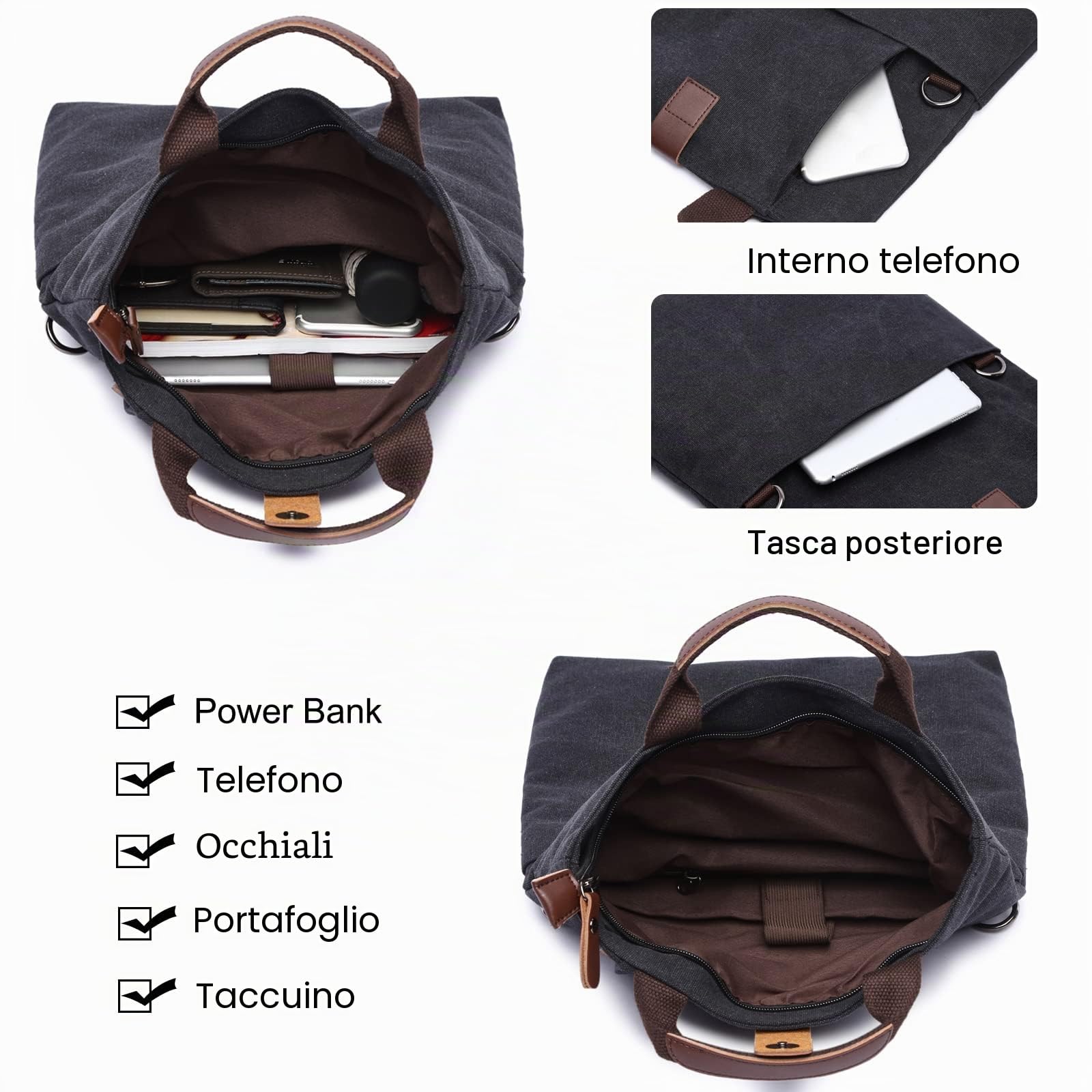 FANDARE Retrò Borse a spalla Borsello Uomo Tracolla Tela Donna Borsa tracolla Sacchetto del Messaggero Borsa a Spalla Borsellino per Scuola Università Viaggio Lavoro Borsa a Spalla