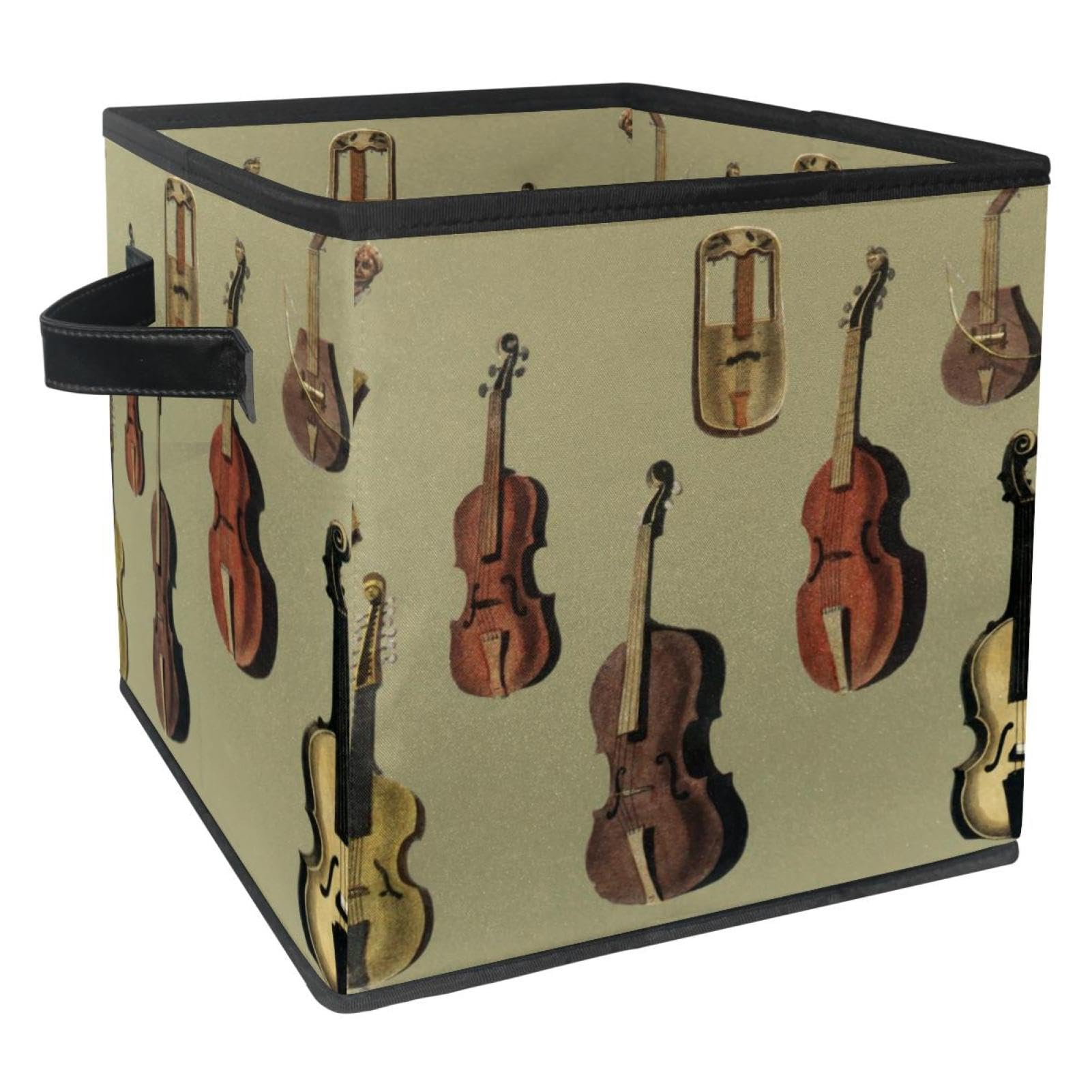 Boîte de rangement pour jouets et vêtements pliable motif violon cube