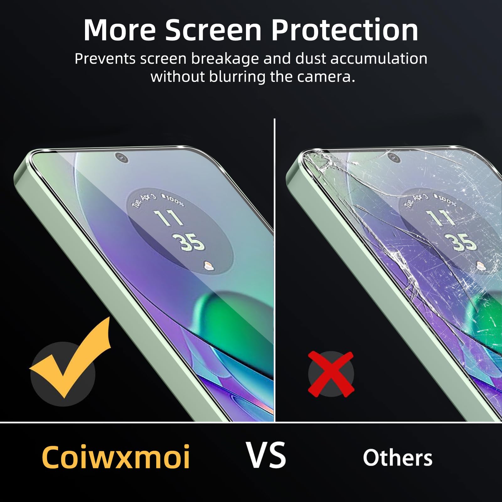 KoasVonson 2 Pezzi Pellicola Protettiva Idrogel per Motorola Moto G54, TPU Pellicola Protettiva HD Trasparente Flessibile Idrogel Pellicola, Anti-Graffio