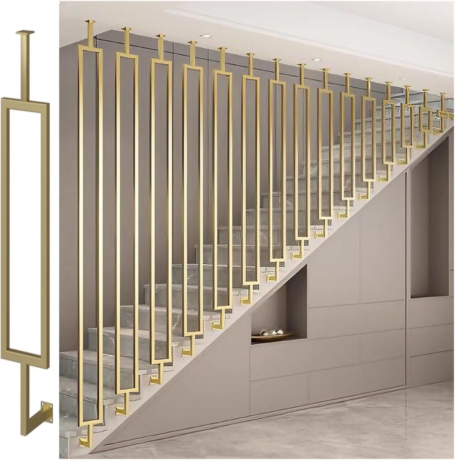 Customizable Side Mount Safety Balusters for Stair Guardrails - Child & Elderly Fall Protection Columns, 12"/30cm Height, Ideal for Home & Commercial Use