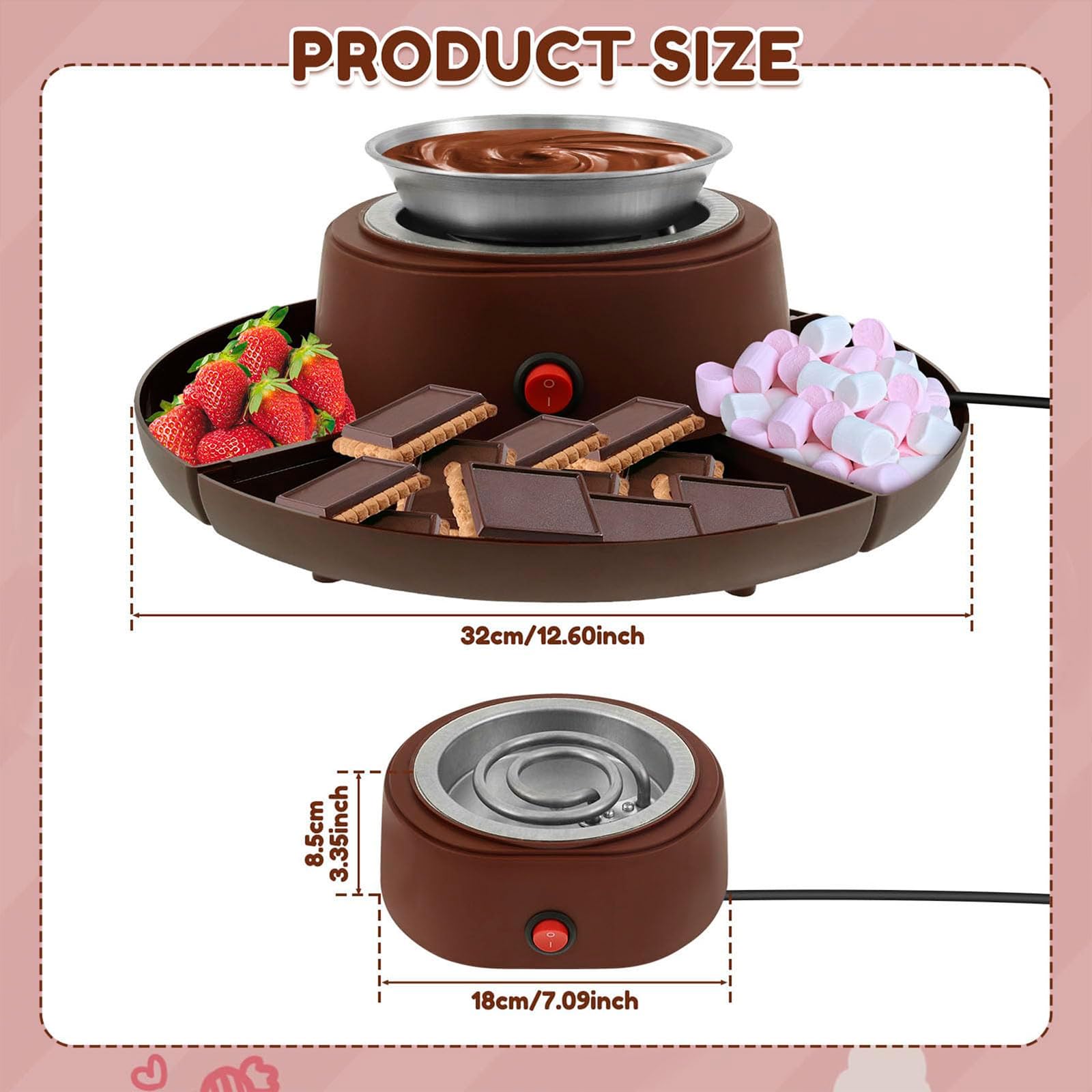 Juego de fondue 2 en 1 con tostadora de malvaviscos y accesorios para fiestas y regalos
