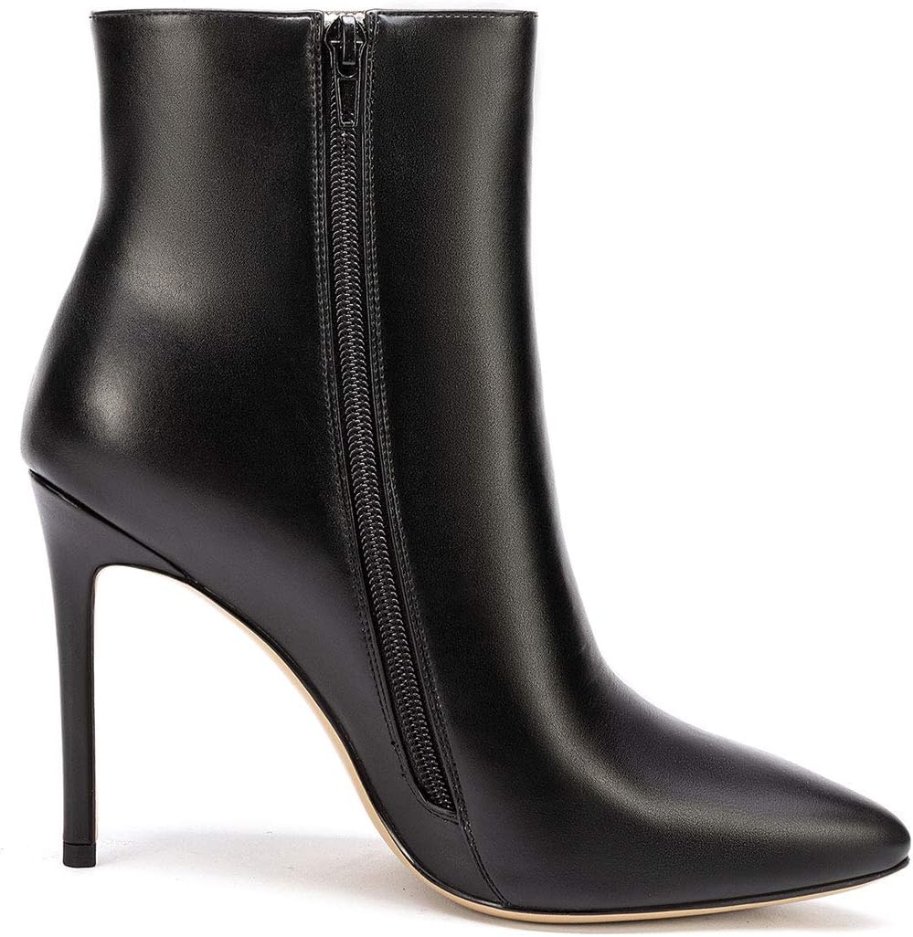 Castamere Womens High Heel Ankle Boots Pointed Toe Slip-on Buckle Stiletto Boot 10CM Heels