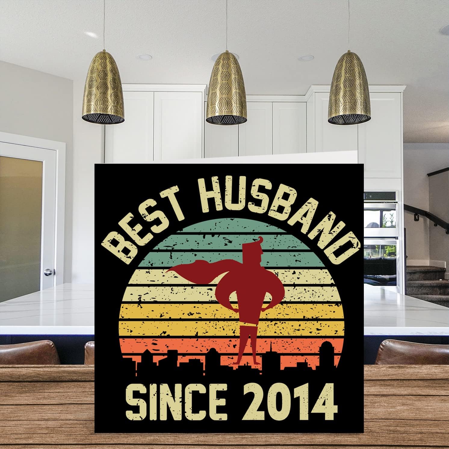 Stuff4 12th Anniversary Card for Husband from Wife - Best Husband Since 2014 - I Love You Gifts, Happy 12th Wedding Anniversary Cards for Partner, 5.7 x 5.7 Inch Greeting Cards for Anniversaries