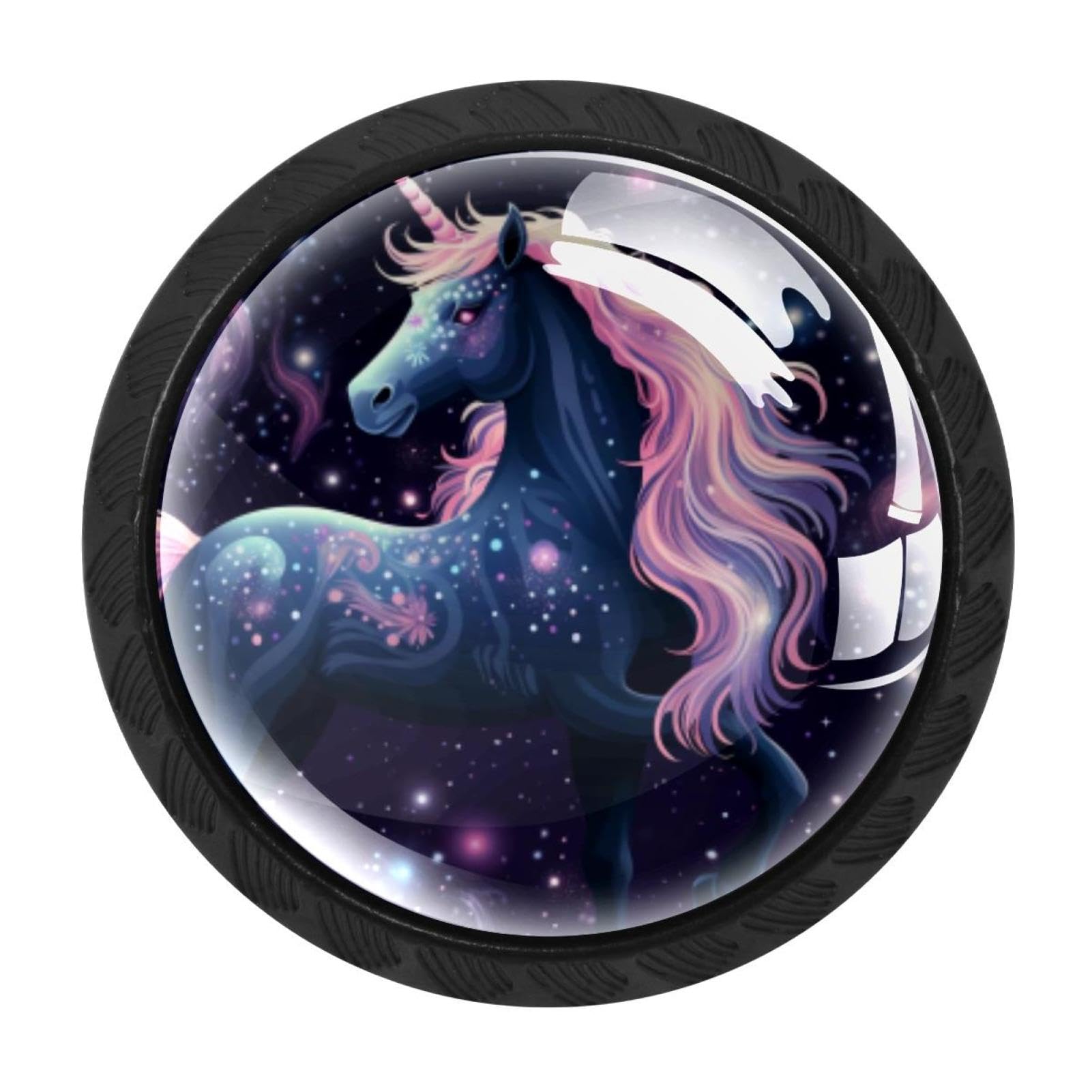 Chenzzzz Multicolored 18 4 Pack Black Starry Unicorn Cabinet Pulls Kitchen Cabinet Handles Ideal For Cabinet,Drawer,Cupboard And Wardrobe