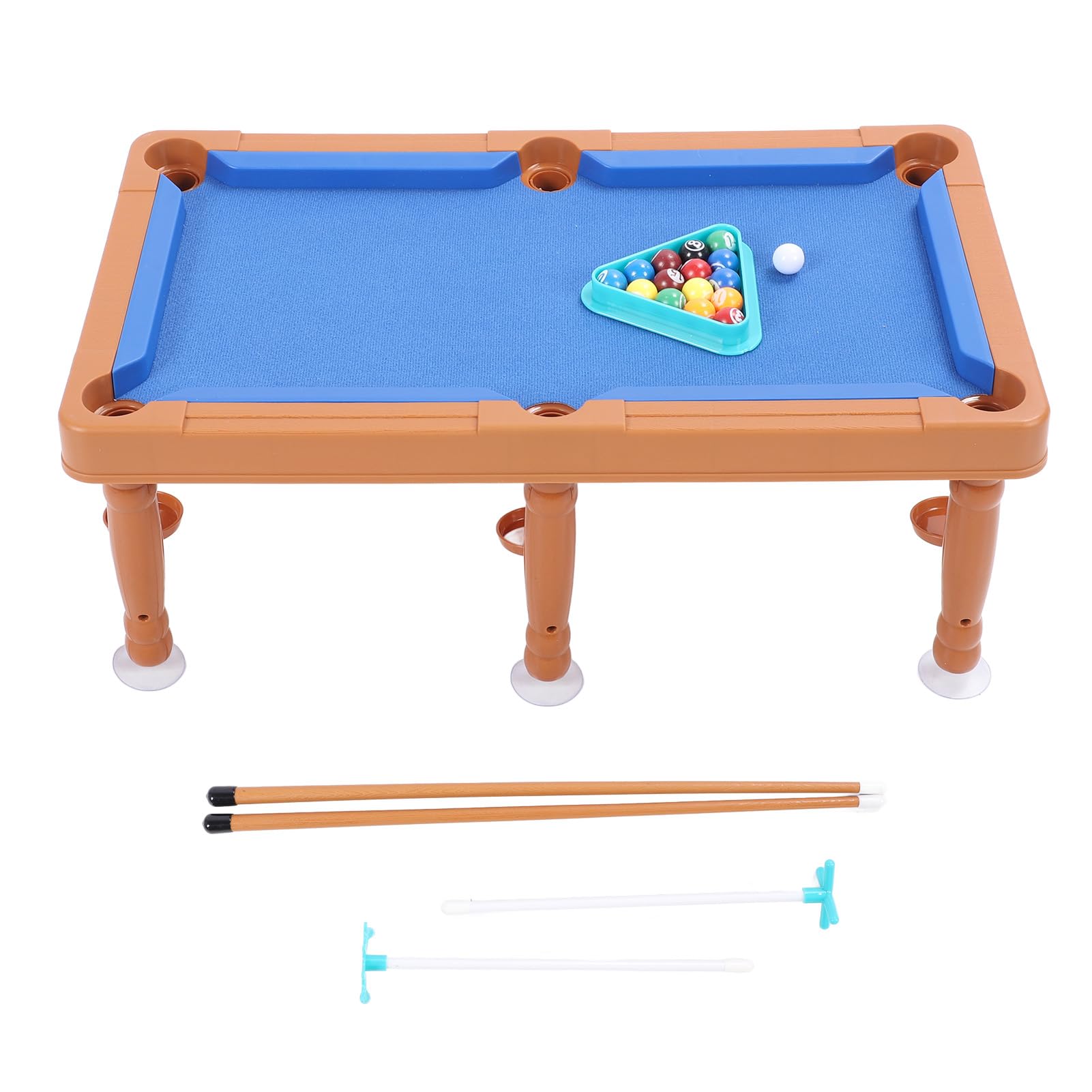 GLOGLOW Mini Table de Billard Portable de 17,32 Pouces avec Balles, Queues et Support Triangulaire, Jeu de Table Amusant pour Enfants et Adultes