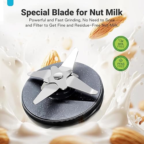 Miniatura 2 de Máquina para fabricar leche de nuez de 50.73oz Máquina automática de leche de soja 12 en 1 con diseño desmontable, jugo casero, almendras, leches de