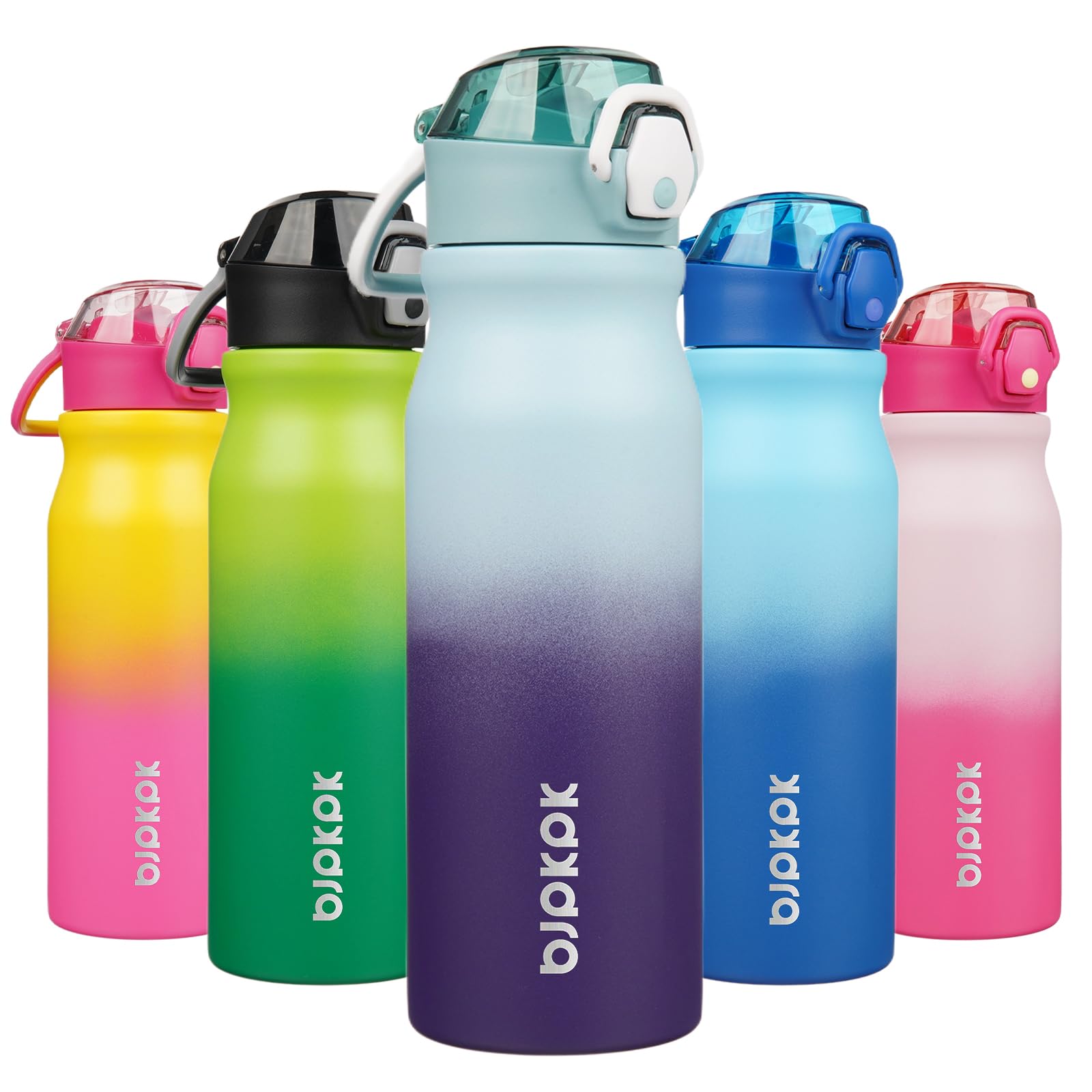 BJPKPK Stainless Steel Insulated Water Bottle with Straw Lid 25oz Reusable Metal Thermal Flask Bottles Keep Cold and Hot,Ocean Dream