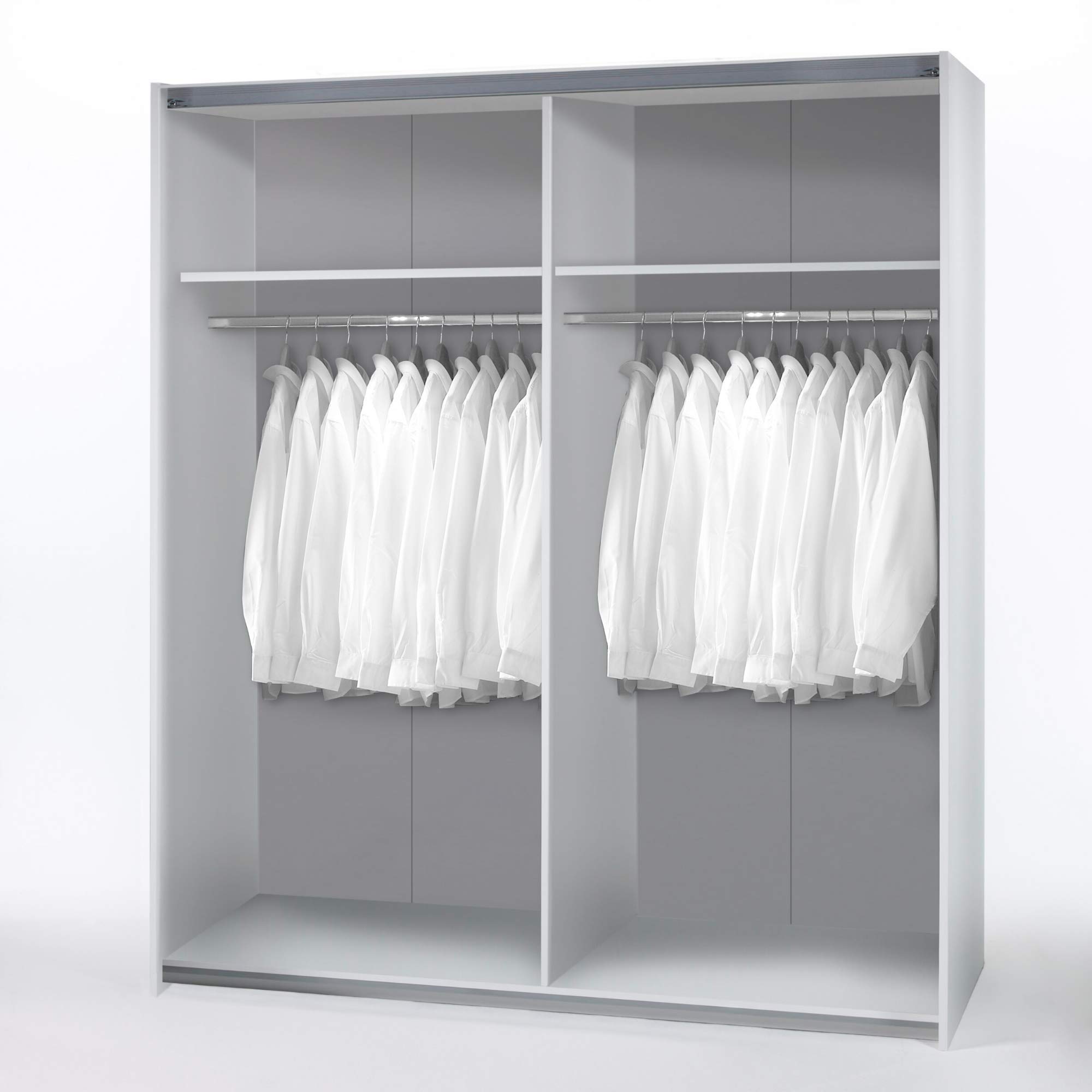 Stella Trading PULS, Armadio elegante con molto spazio e anta con specchio, Armadio versatile ad ante scorrevoli in rovere Sonoma, 170 x 195 x 58 cm (larghezza x altezza x profondità)