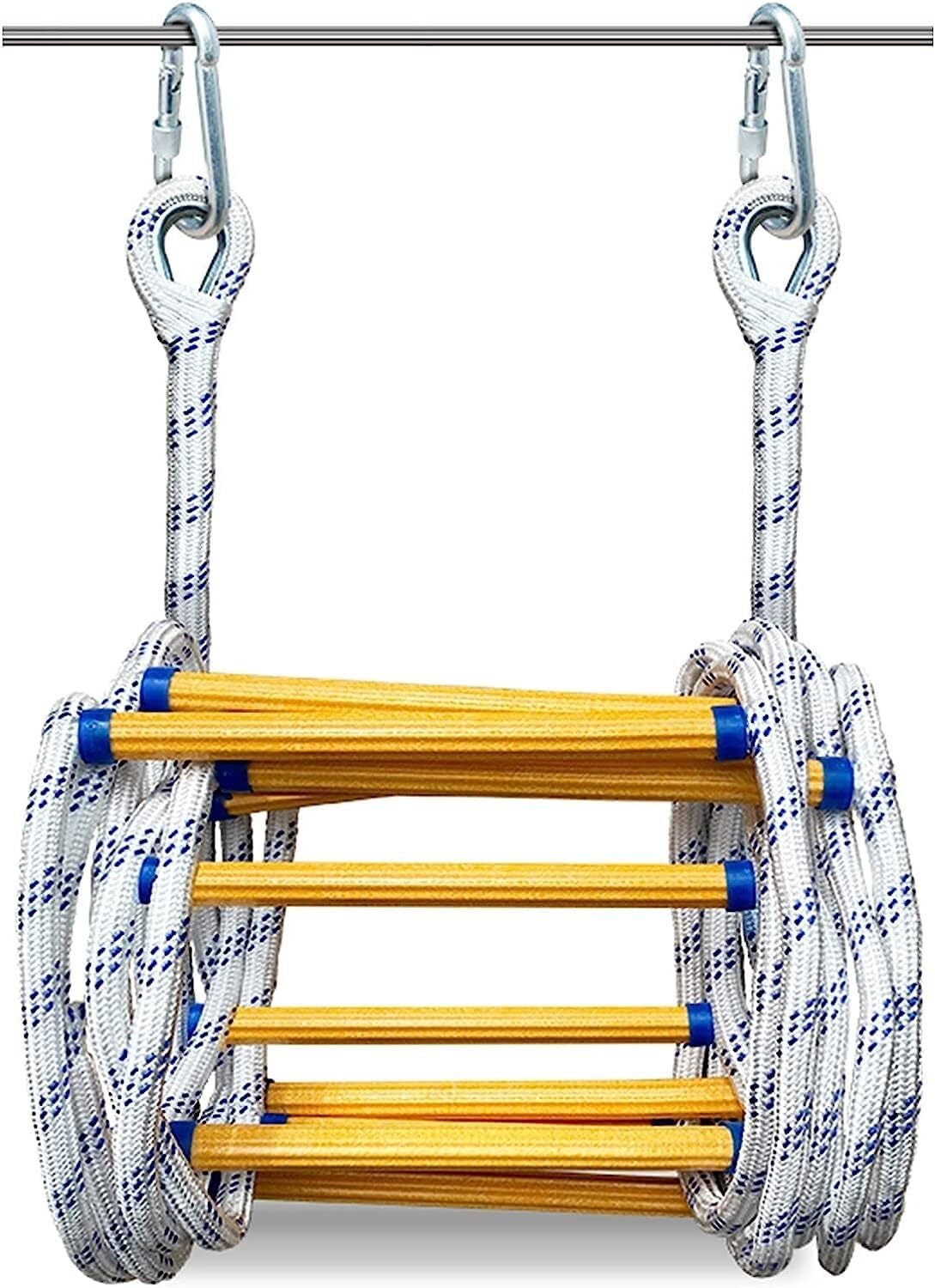 Rope Ladder, Emergency Fire Escape, Rescue, Multi-purpose With Hook, Suitable For Windows And Balconies(5m/16.4ft)