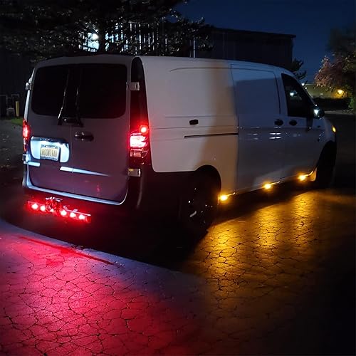 Miniatura 6 de 10 luces indicadoras laterales ámbar de 3.8 pulgadas, 6 luces LED de marcador lateral ámbar, luces superbrillantes para remolque, lente ahumada,