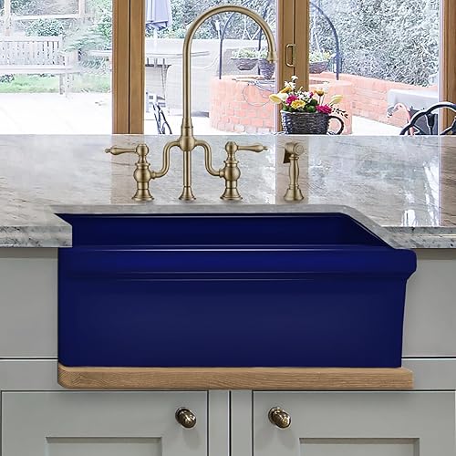 Miniatura 3 de Whitehaus Collection WHQ5530-M-WHITE Glencove Kitchen, Arcilla refractaria, Delantal Delantal Delantal, Blanco Mate