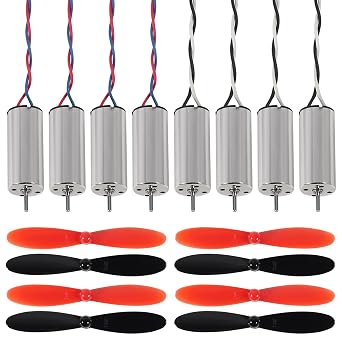 8pcs 8520/8.5x20mm Motor 15000KV Brushed Motors + 8pcs 55MM CW CCW Propeller for Model Aircraft/UAV/Quadcopter/Toy Aircraft, etc