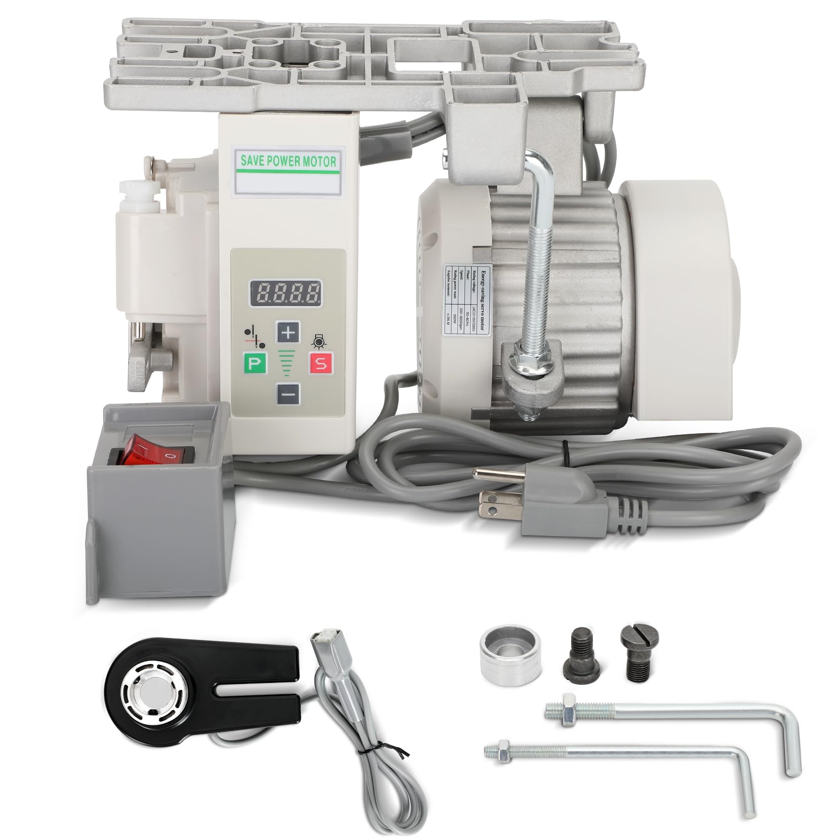 Photo 1 of Sewing Machine Servo Motor 550W with Needle Positioner and Synchronizer, AC110V, 6000RPM, Servo Motor Sewing Machine with Controller and Foot Switch, Run CW and CCW, Silent, Instructions