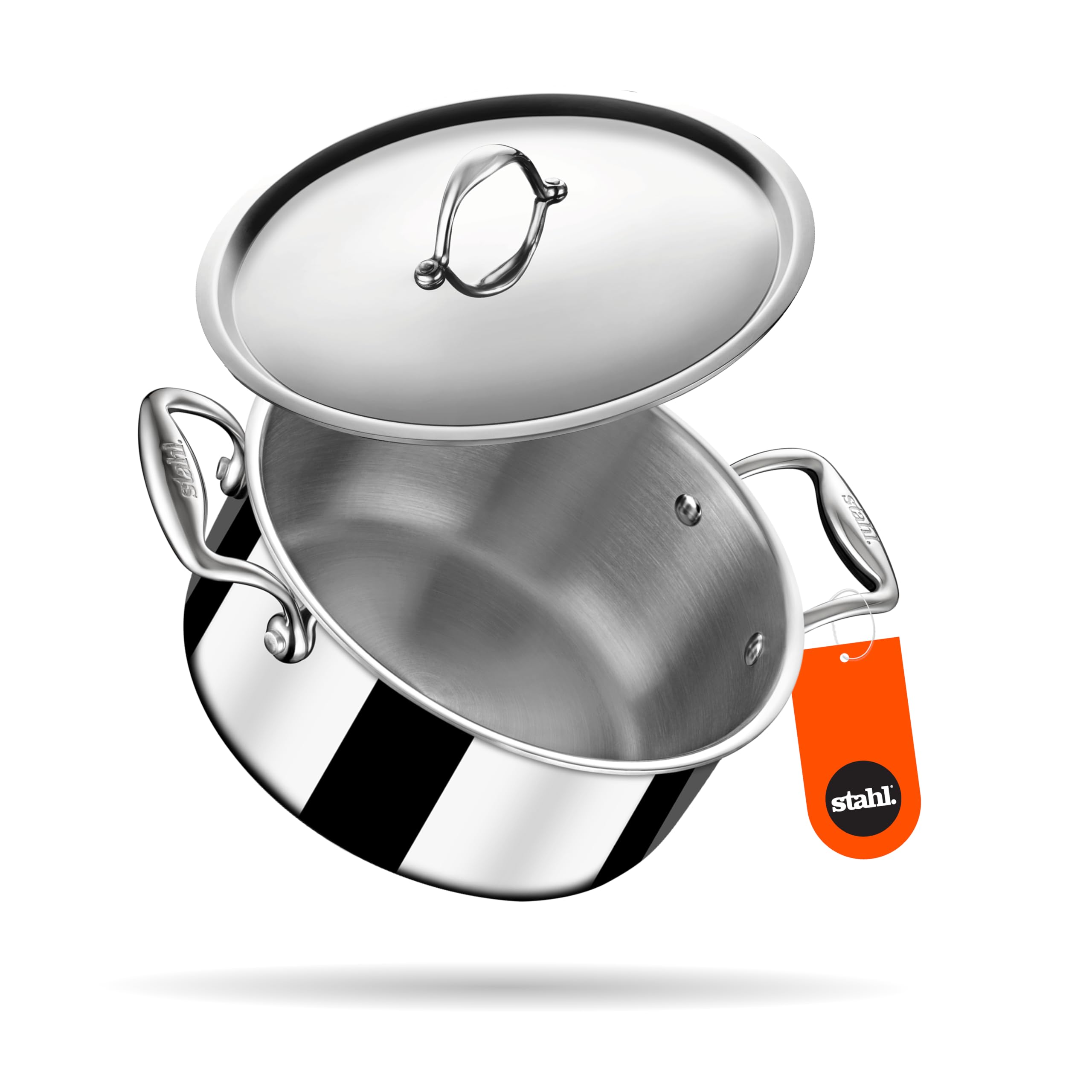 Stahl Artisan Triply 12.2 L, 32 cm Stainless Steel Sauce Pot | Casserole with Lid, Induction & Gas Stove Compatible, Briyani Pot/Handi (Serves 15-20 People)