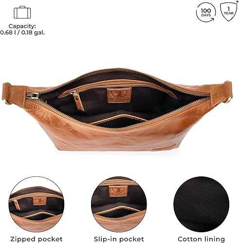 Miniatura 4 de BERLINER BAGS Bolso De Hombro De Cuero Genuino Vintage Bella, Bolso Hobo, Bolso De La Manija Superior, Bolso Para Las Mujeres - Marrón