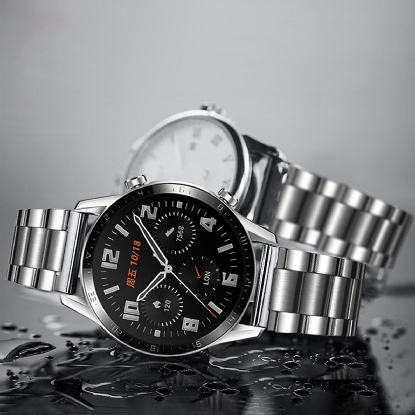 CZKE Correa de reloj de acero inoxidable de liberación rápida de metal cepillado mate de 18 mm, 20 mm, 22 mm, correa de repuesto para reloj inteligente para hombres y mujeres