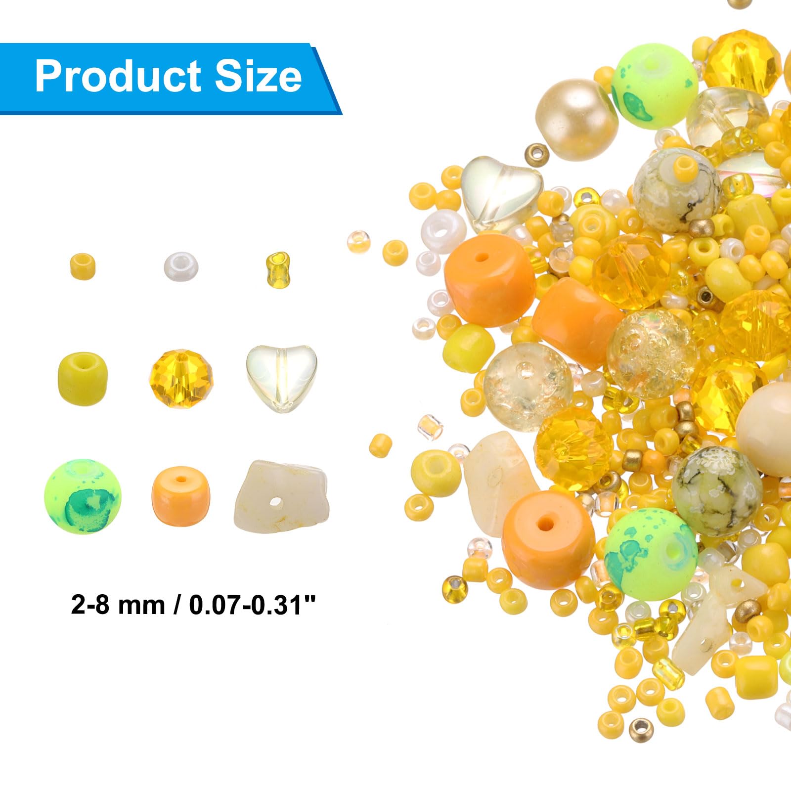 PATIKIL 2-8mm Assorted Glass Resin Beads - Image 2