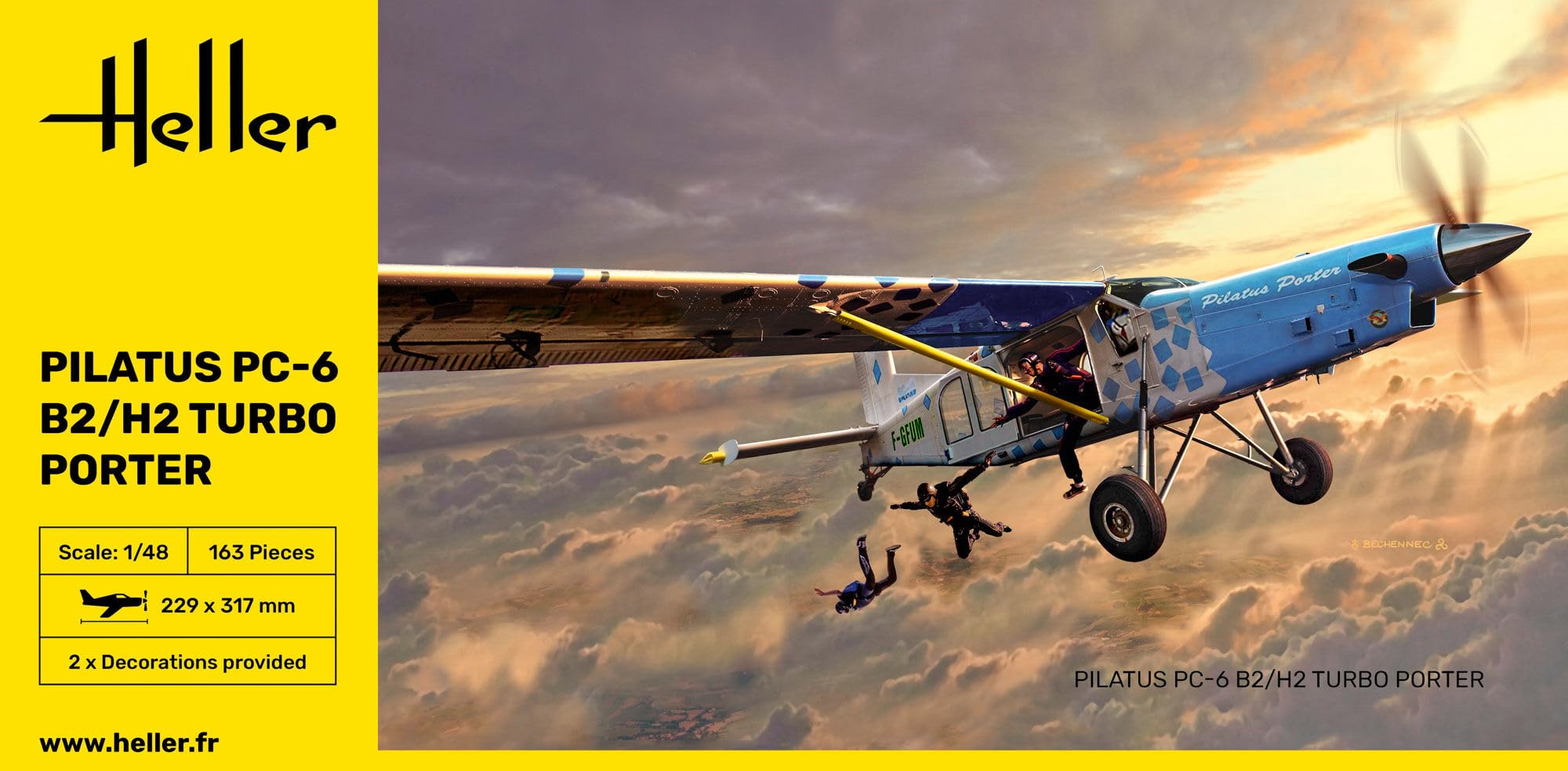 heller 30410 Pilatus PC-6 B2/H2 Turbo Porter 1/48, Unlackiert