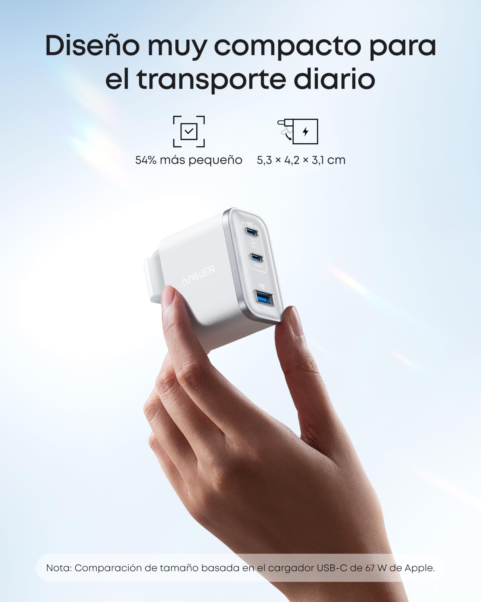 JSAUX USB C Charger [3 poorten 20W 12W], 32W USB C Lader met 20W USB-C-poort en 12W USB-A-poorten, USB C Oplader Compatibel met iPhone 16 Pro/16 Pro Max/15/14/13/12 /11, iPad, Galaxy 24/23/22 en