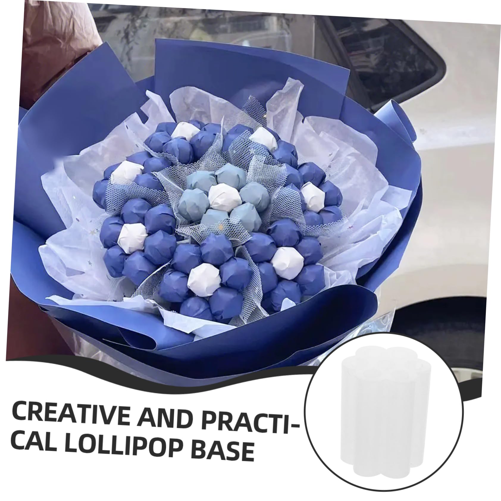 Lurrose 5 Ensembles Porte-Fleurs en Sucette Présentoir À Ventouse Porte-Sucette De Bureau Support Bonbon Porte-sucettes Porte-Sucette Pratique Porte-gâteau Plastique Blanche 30 Pièces X 5