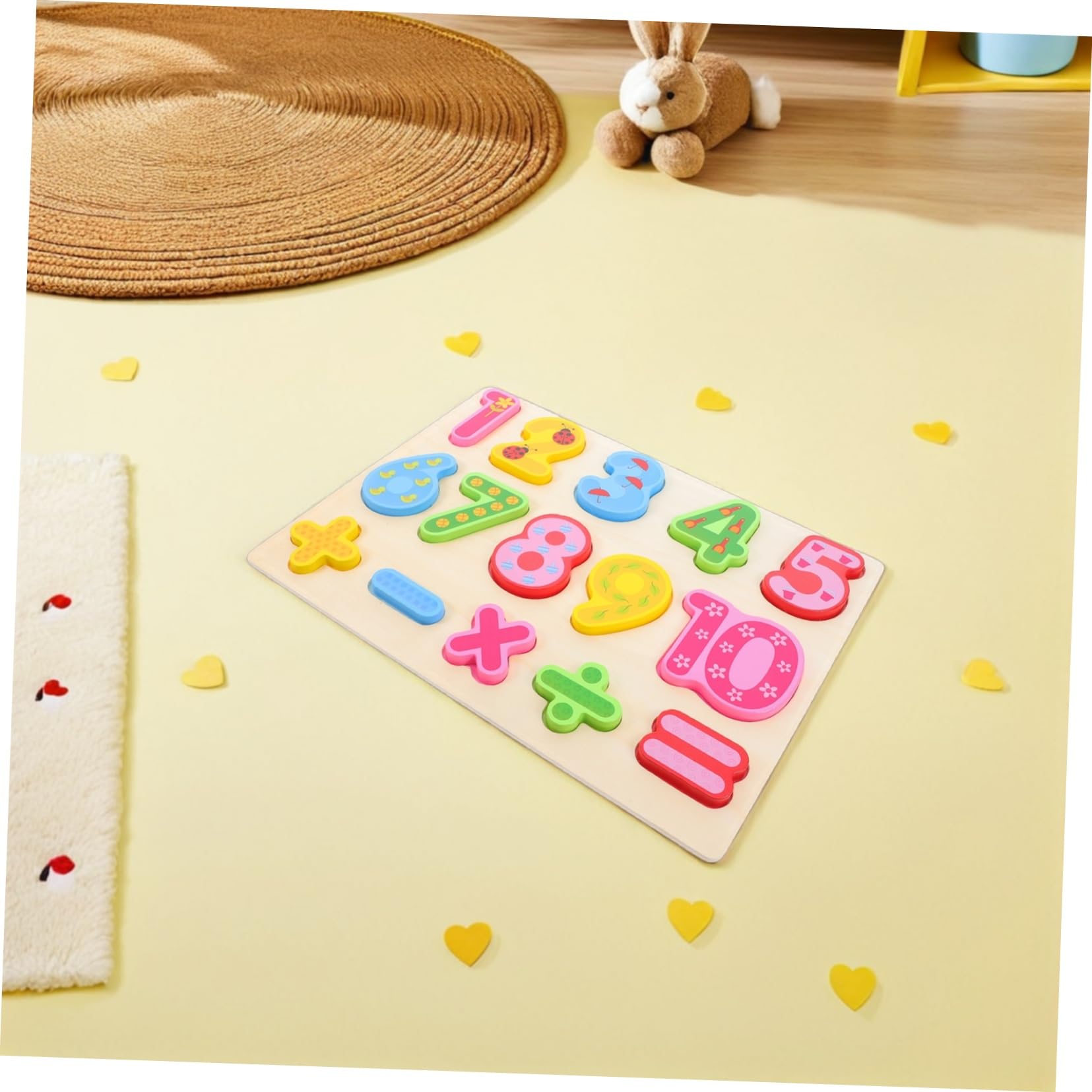 Rompecabezas de Madera 3 Piezas para Niños Pequeños | Aprendizaje Preescolar, Tablero Numérico y Formas, Obsequio para Cumpleaños y Año