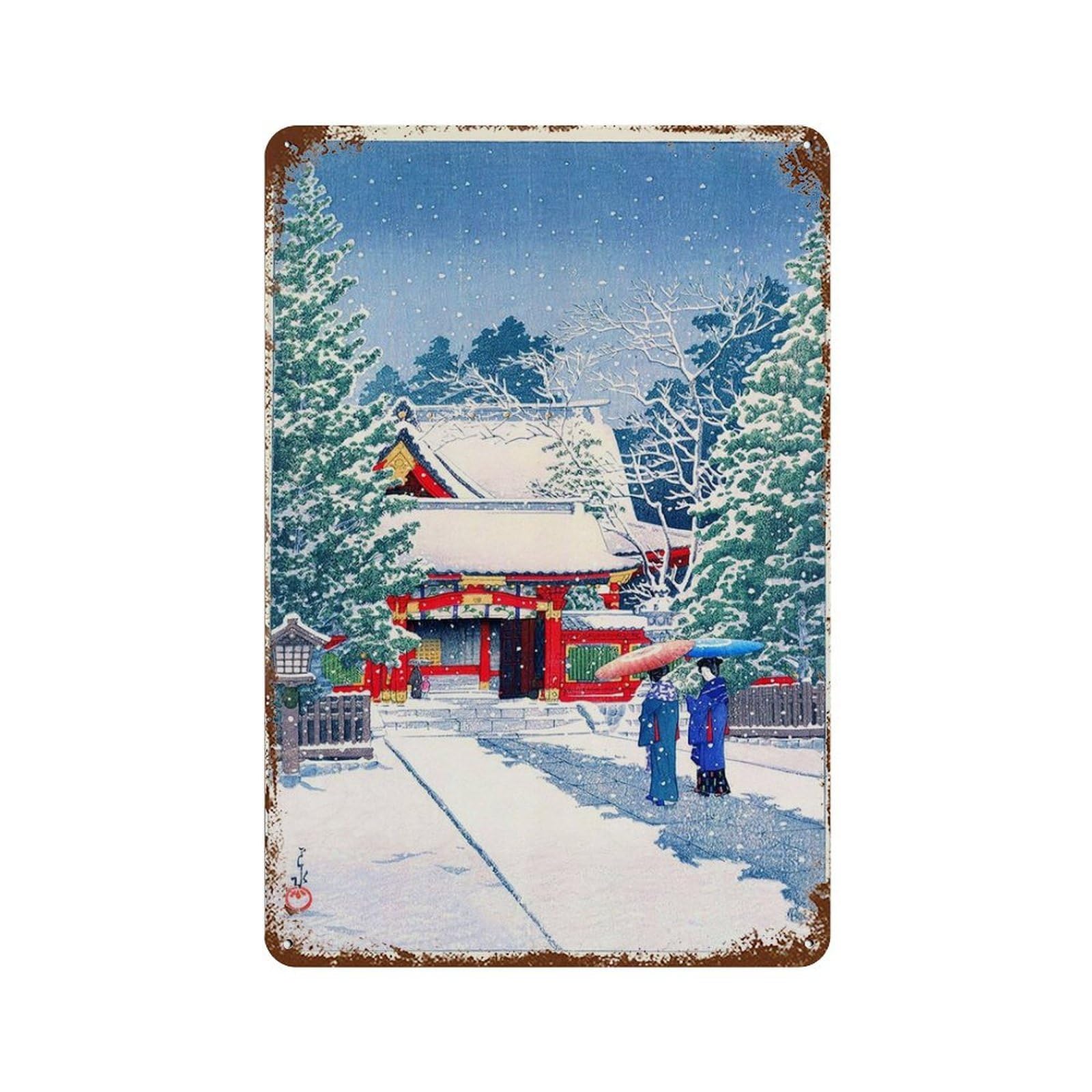 xiaoxiaoshen Kawase Hasui Japanese Woodblock Art (7) Wall Decor Art Metal Tin Poster Modern Home Decor Art Home Bar Shop Decorations Vintage Sign 30x20cm