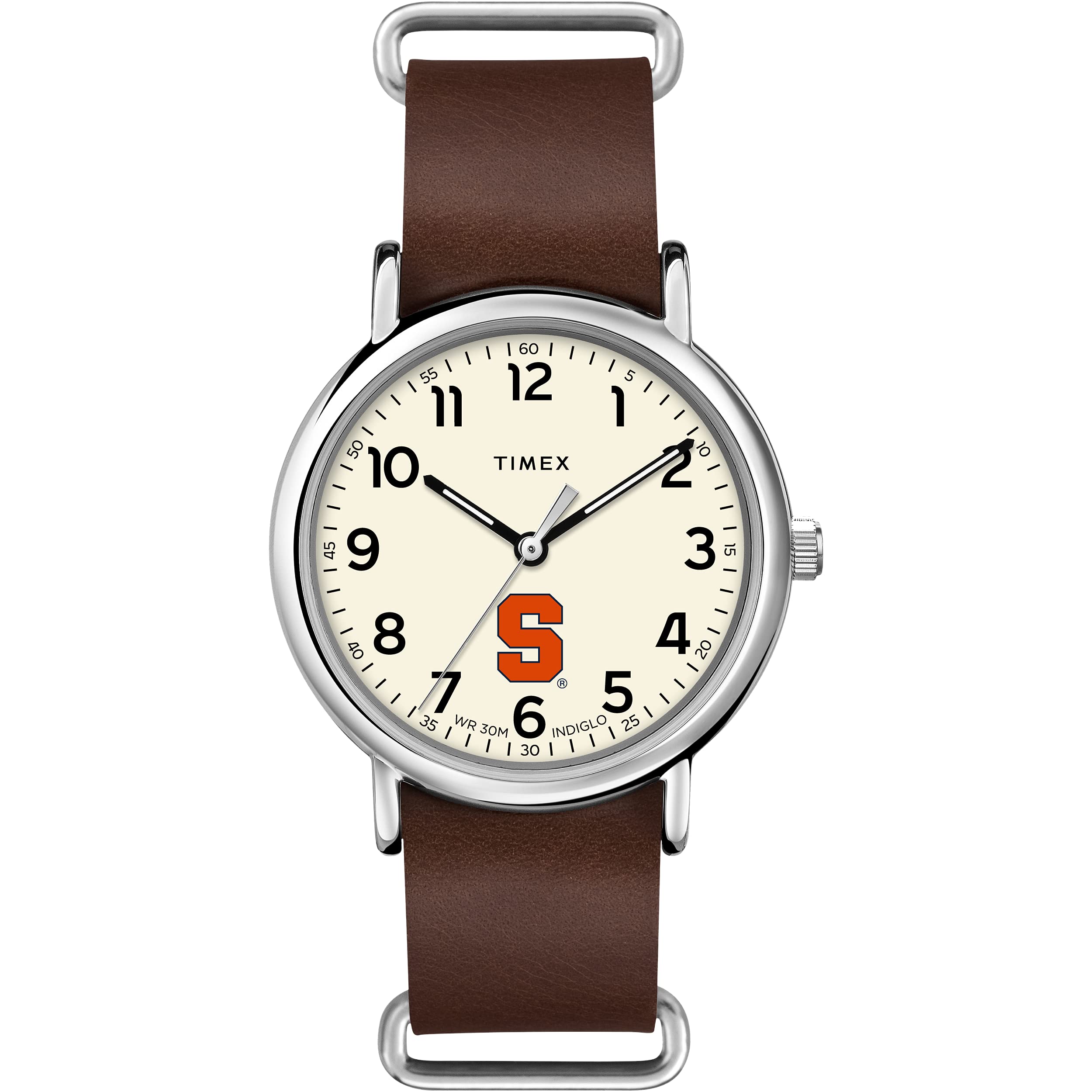 Tribute Men's Collegiate Weekender 40mm Quartz Leather Strap