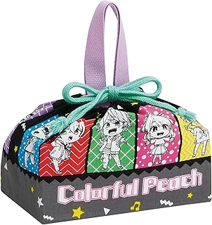 スケーター(Skater) お弁当袋 子供用 巾着 ランチバッグ 日本製 カラフルピーチ 25 KB7-A