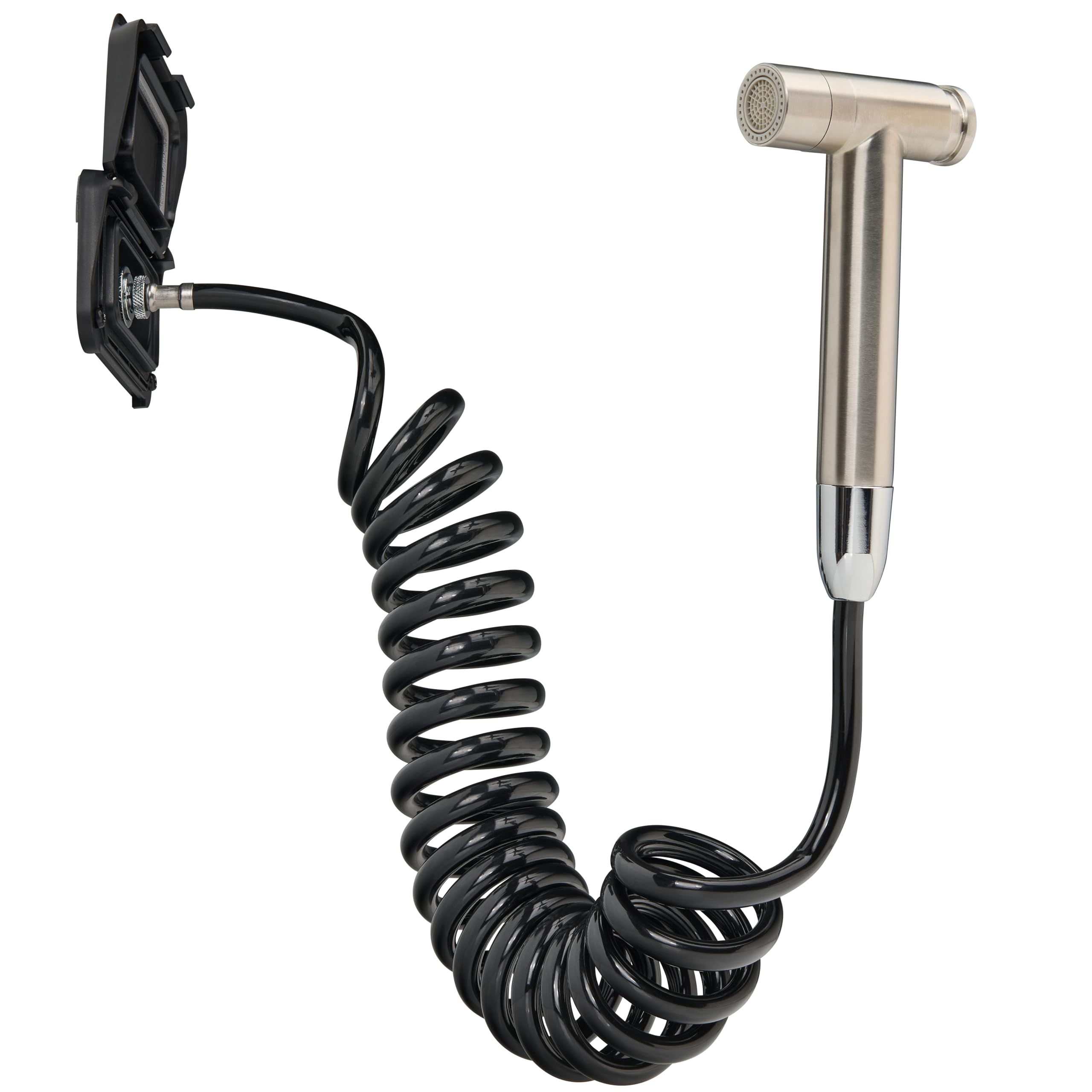 Scanstrut Ventura Series Cold Water Outlet Exterior Panel Mount Quick-Connect Socket with 3 m Coiled Hose and Stainless Steel Shower Head IP68 IP69K
