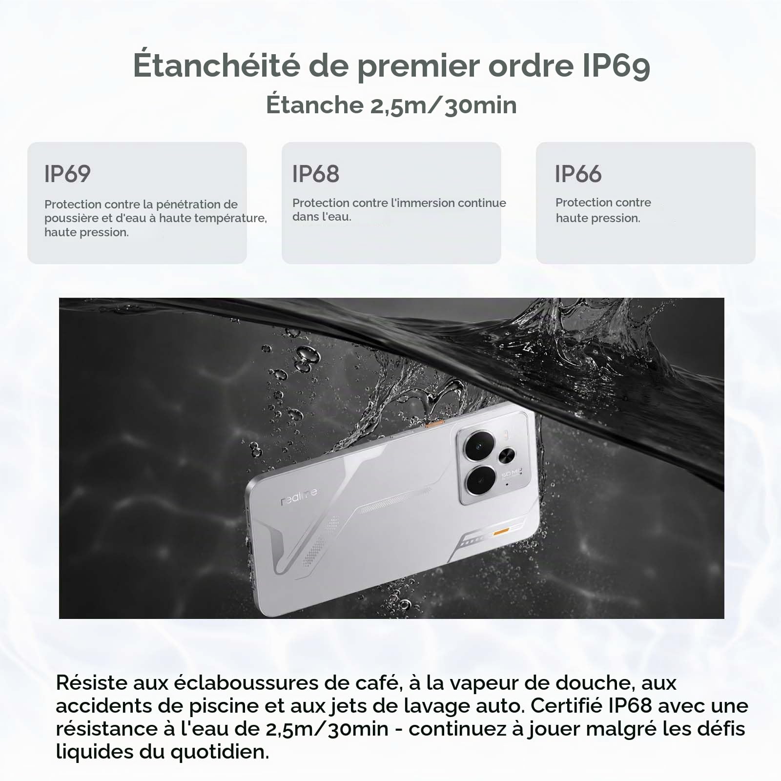 realme 14 5G Smartphone, Snapdragon 6 Gen 4, Batterie Titan 6000mAh & Charge Rapide 45W, Écran AMOLED 120Hz 6.67”, 18(8+10) GB RAM + 256GB ROM, Appareil Photo 50MP OIS, IP69 Étanche