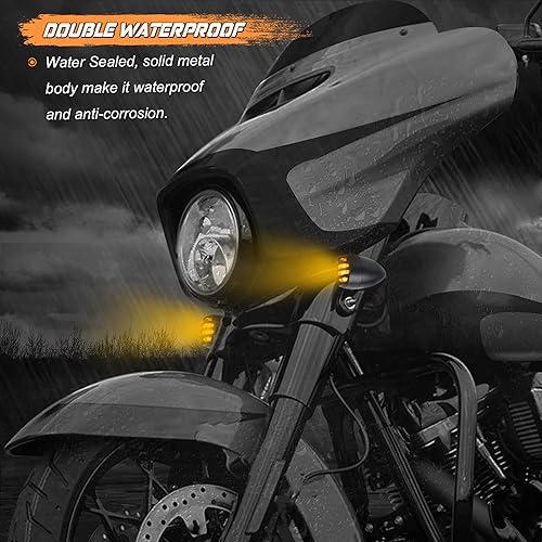 Miniatura 9 de NTHREEAUTO Señales de giro LED para motocicleta, luz intermitente ahumada, universal, compatible con Harley Sportster Honda Shadow Suzuki Yamaha