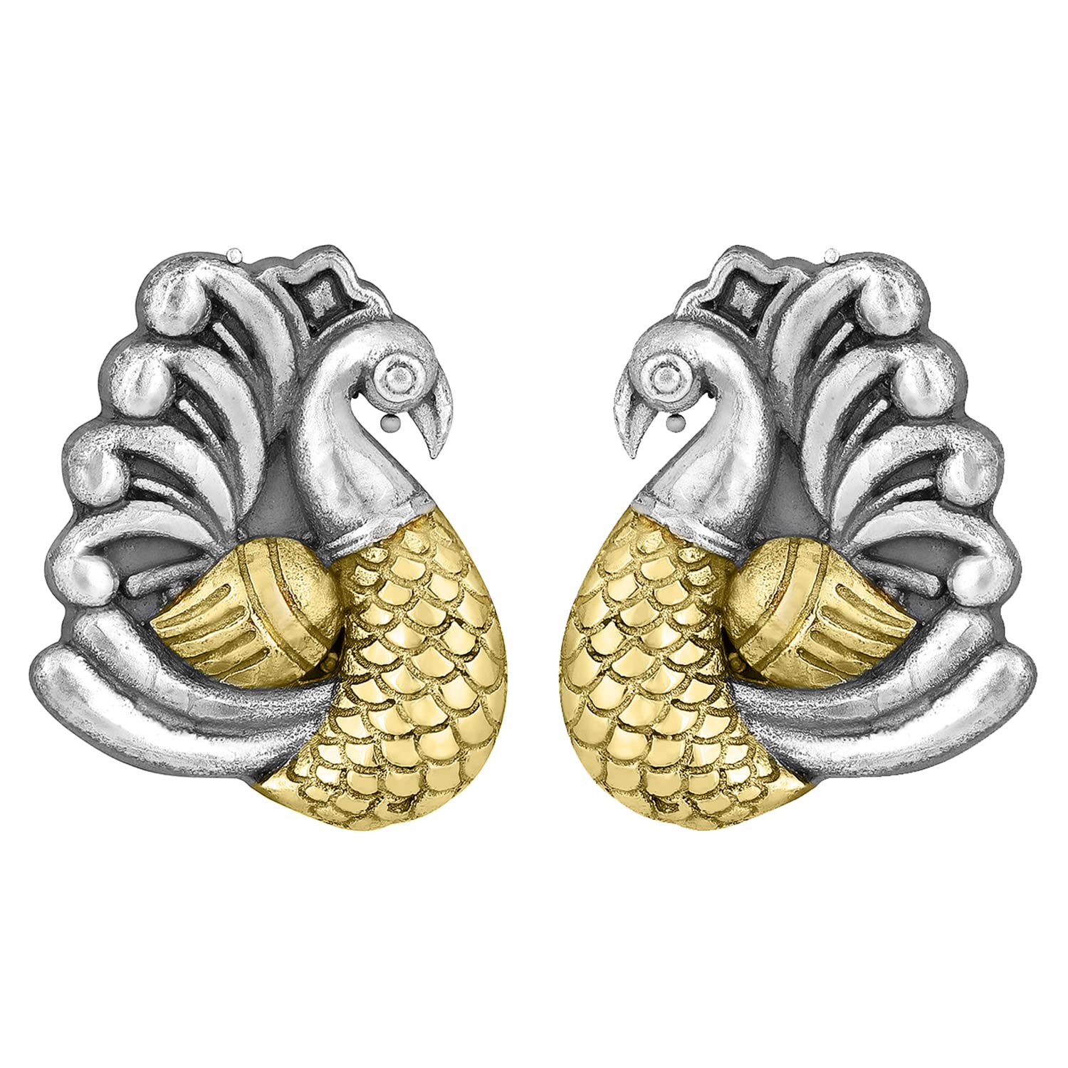 Aheli Collana girocollo tradizionale placcata argento con orecchini etnici ossidati set regalo per le donne