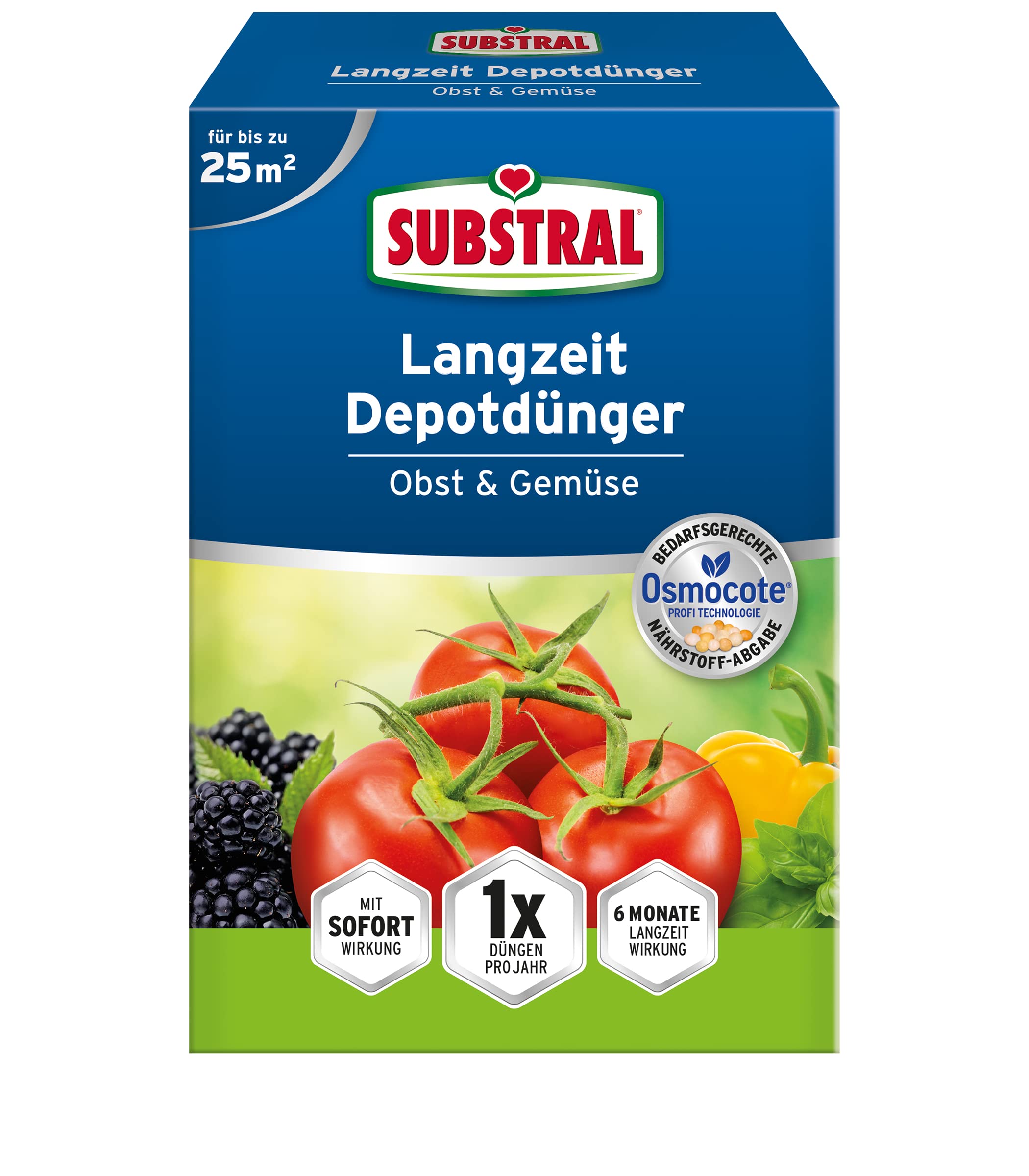 Substral750 g long-term depot fertiliser fruit and vegetables, green