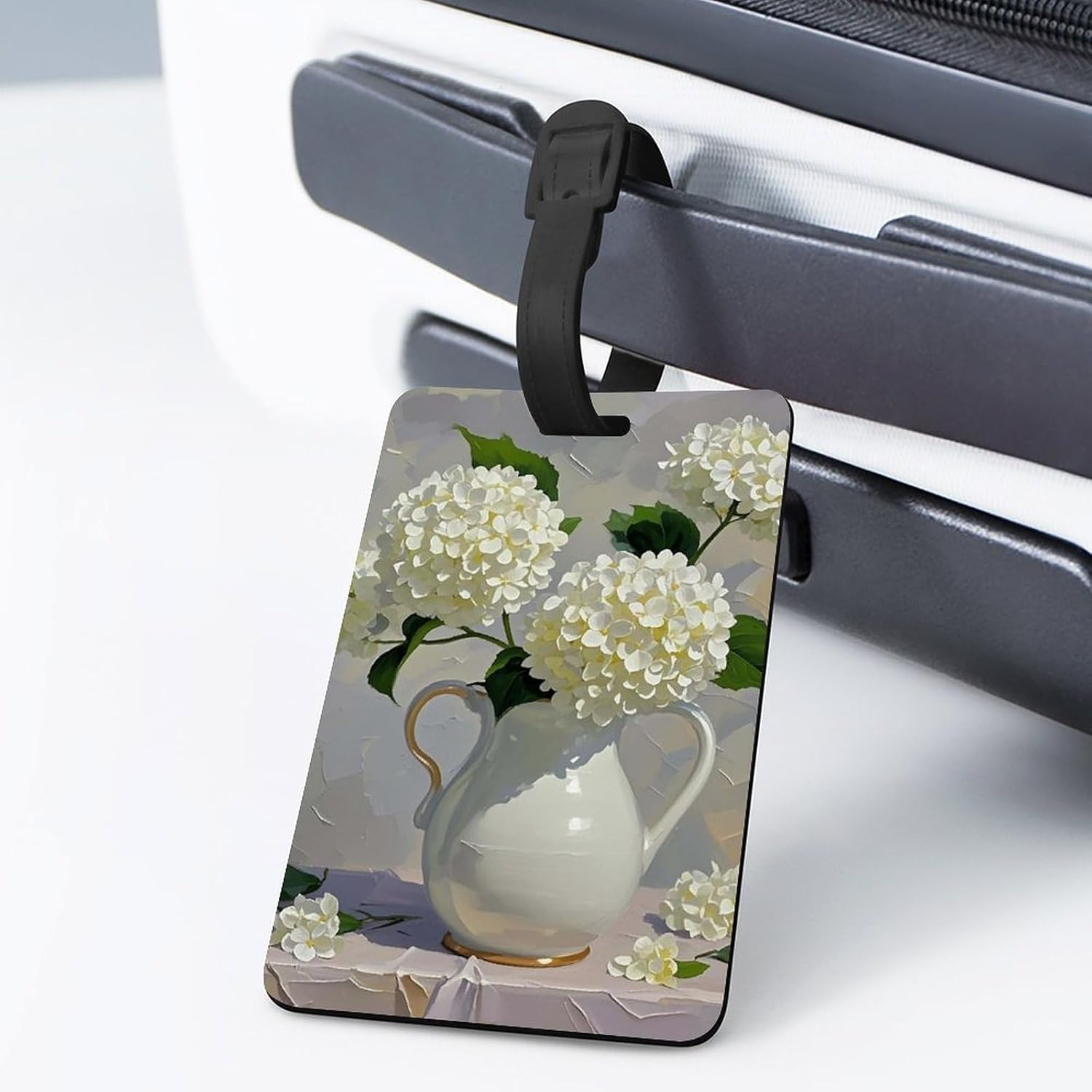 Flower Luggage Tag TPU Bag Tag Travel Airplane Essentials Personalized Luggage Tags Holder with Lanyard Name Id Identifier Card for Suitcase Backpack Toolbox image 3