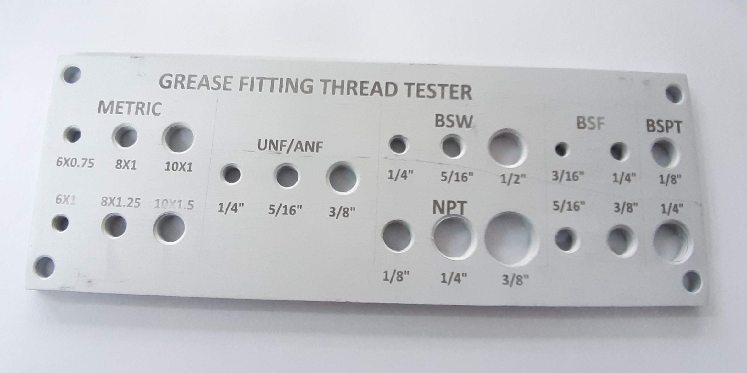 Lumatic Silver Grease Nipple Zerk Bolt Thread Checker Tester Unf Anf Bsw Npt Bsf Bsp Metric
