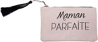 Lolilota - Pochette per mamma perfetta, in tela con paillette, motivo: pompon, colore: Nero