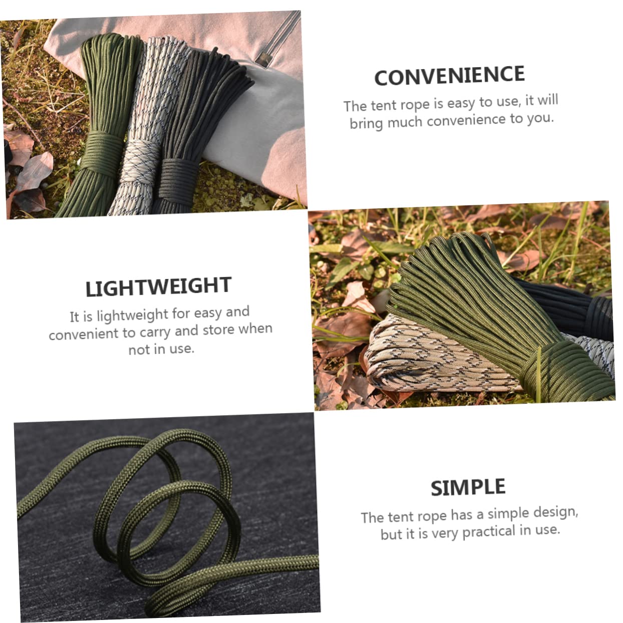 OHPHCALL Outdoor Mountaineering Rope Durable Camping Supplies for Tent Setup and Rescue Operations Lightweight and Portable for Outdoor Adventures