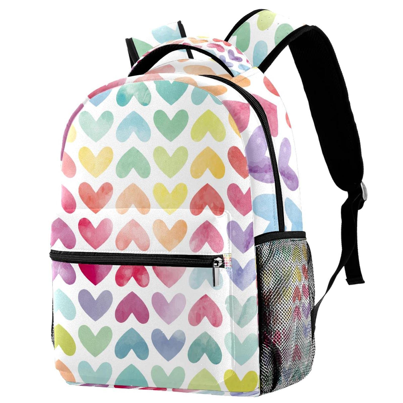Sac à dos ordinateur portable multicolore à cœurs bleus grande capacité - 7